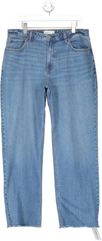 Abercrombie & Fitch Blue The 90's Relaxed High Rise Jean W33