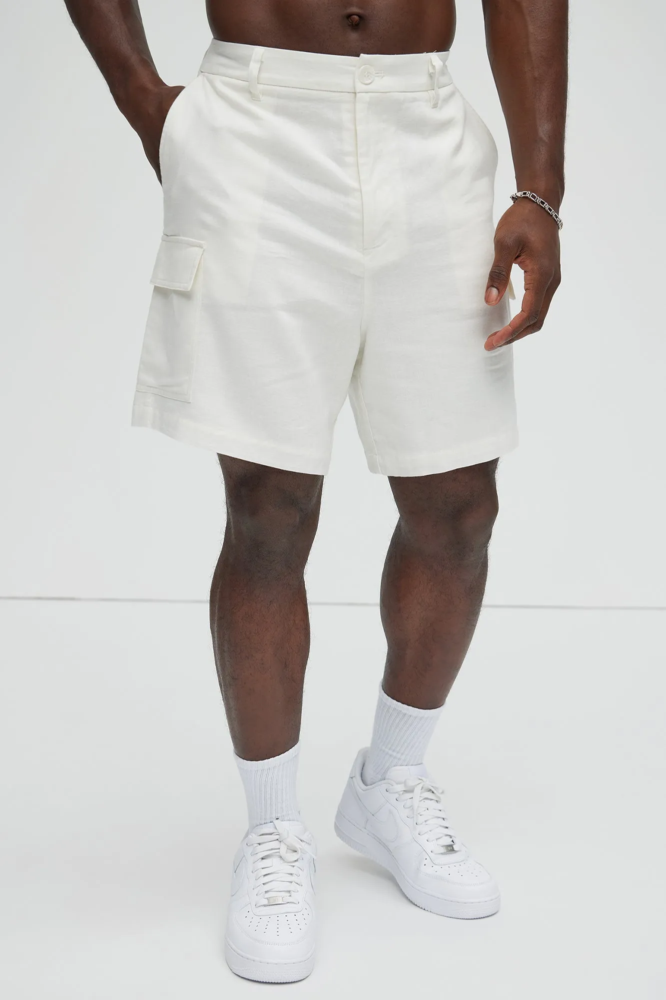 Bahamas Linen Cargo Shorts - White