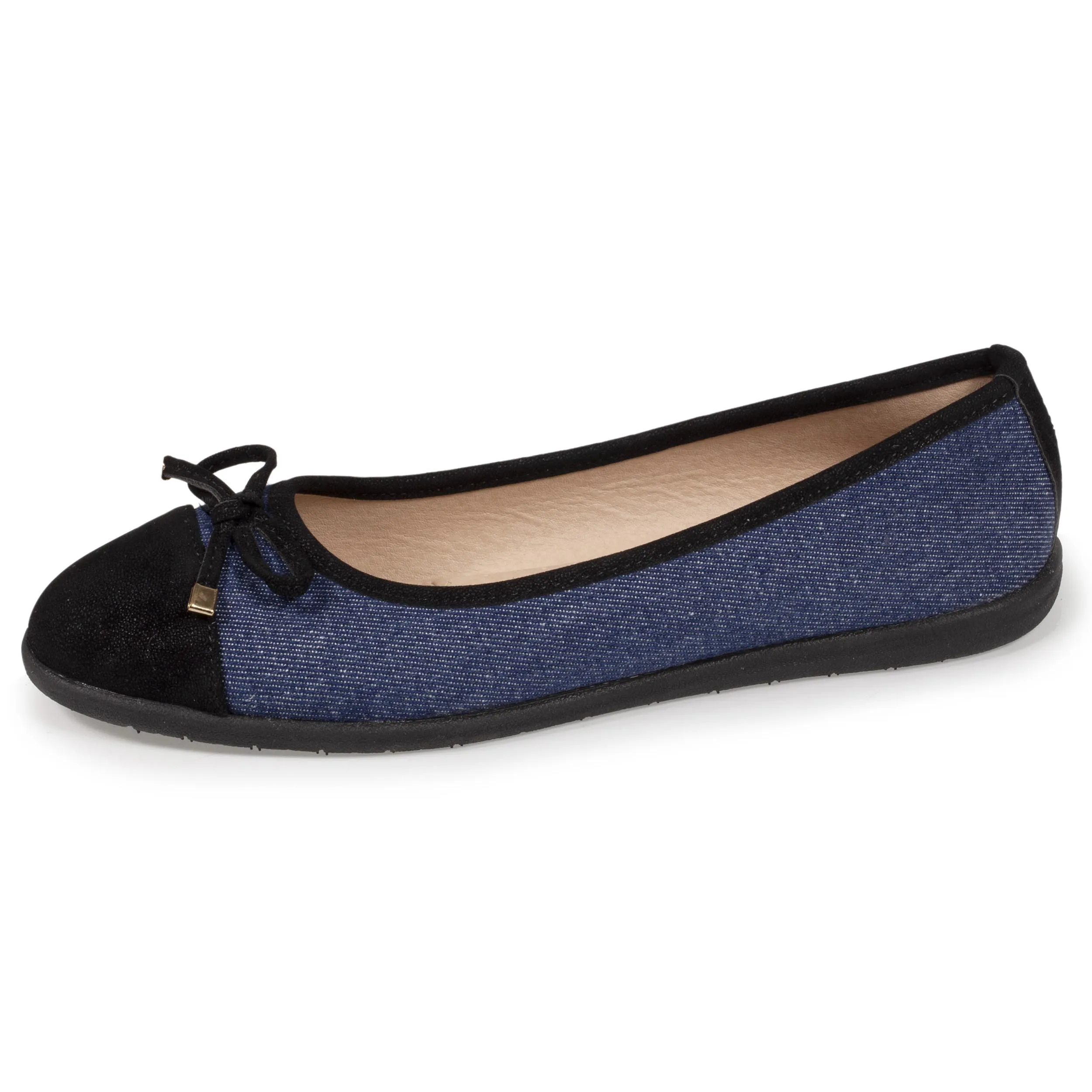 Ballerines Femme nud effet jean Bleu