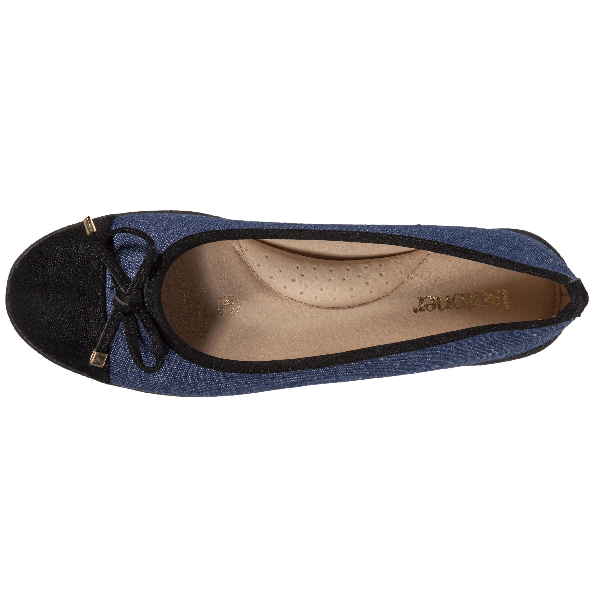 Ballerines Femme nud effet jean Bleu