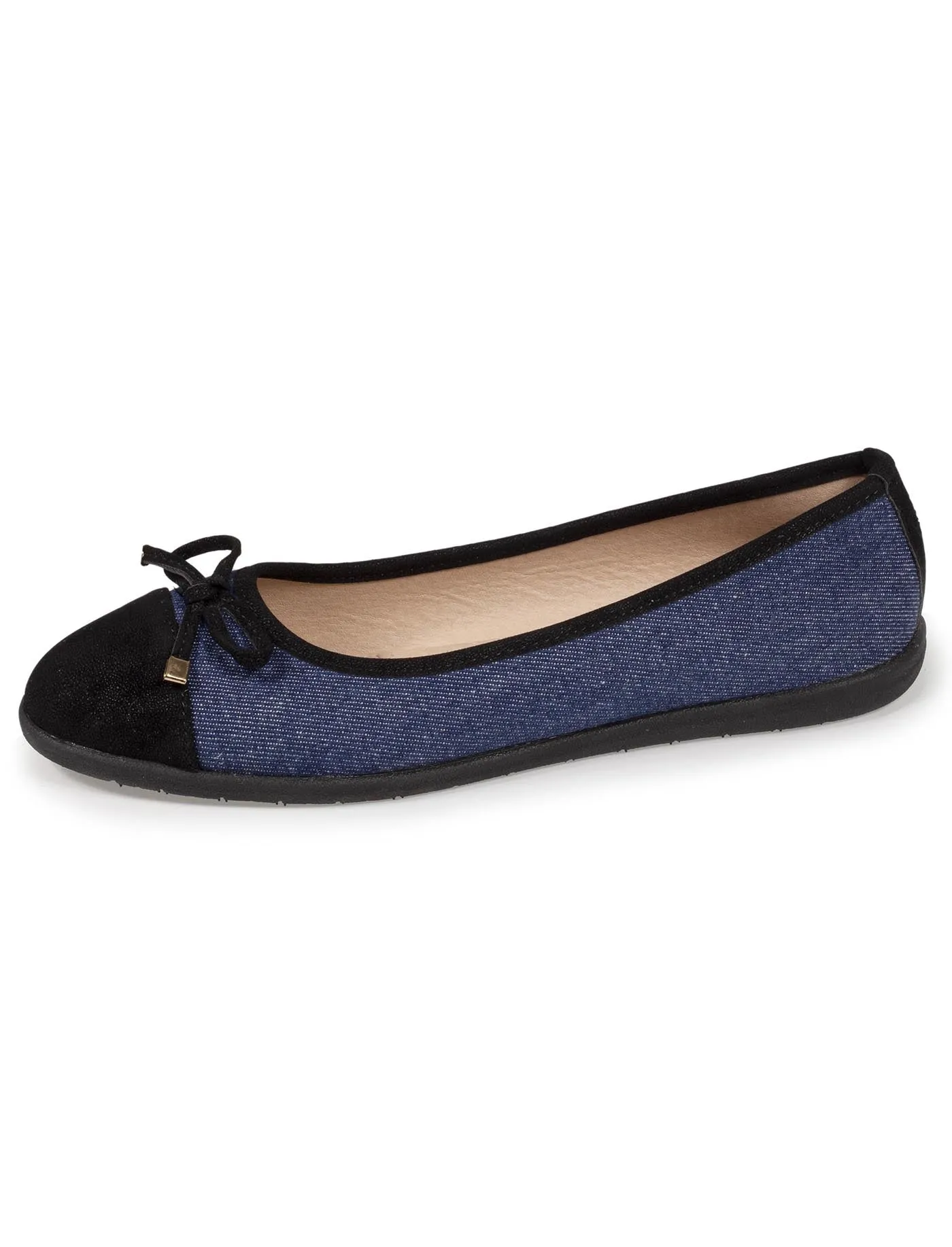 Ballerines Femme nud effet jean Bleu