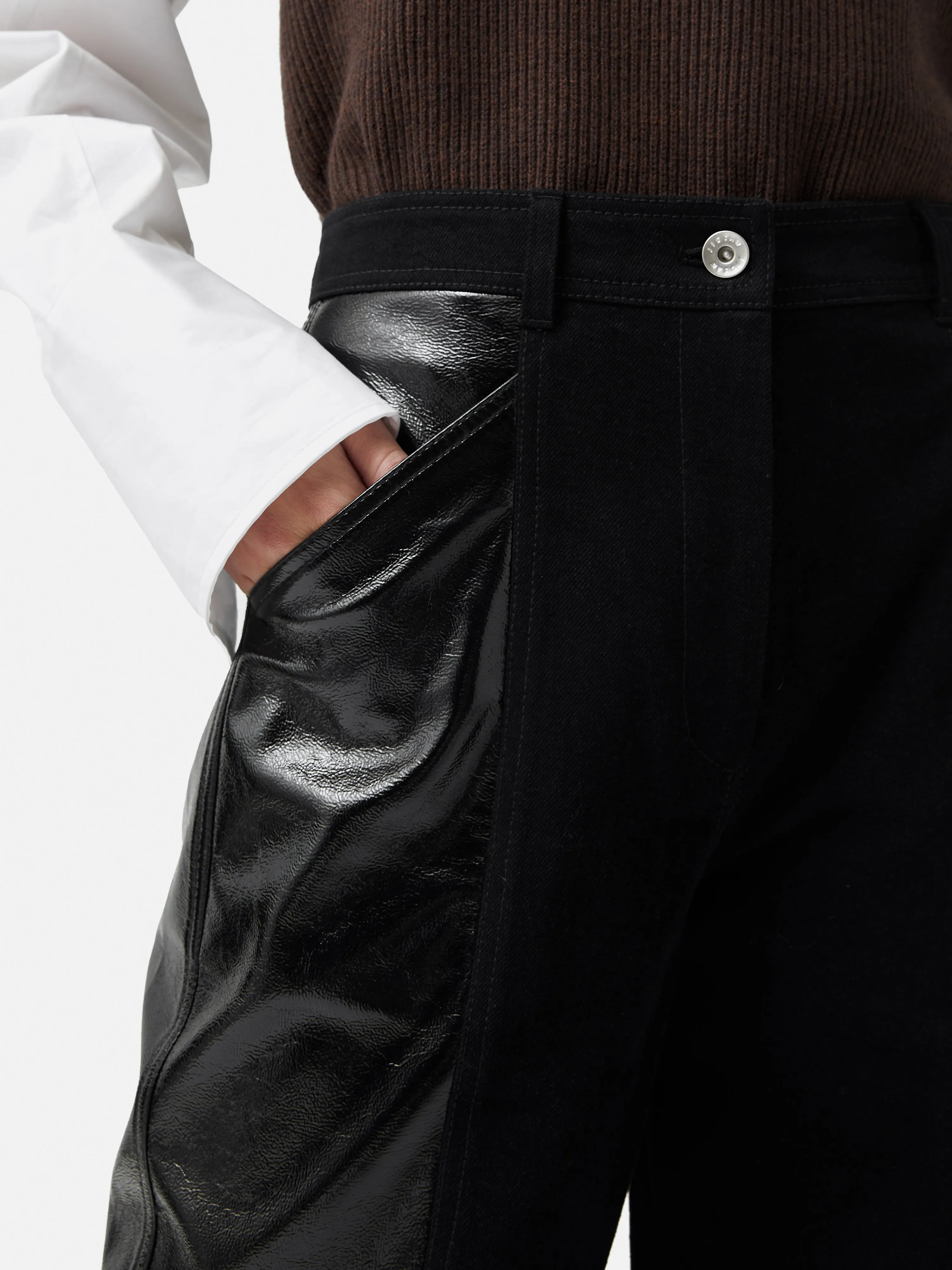 Beck Patent Panelled Jean | Black