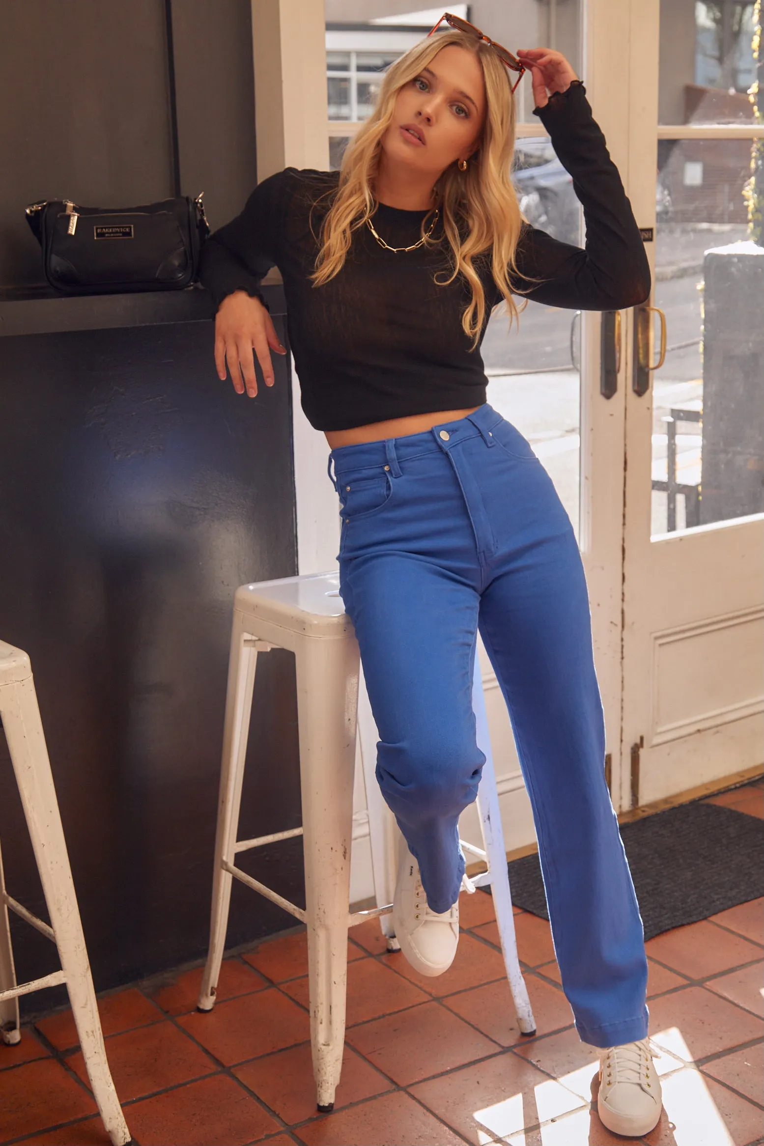 Billie Cobalt Blue Wide Leg Jeans