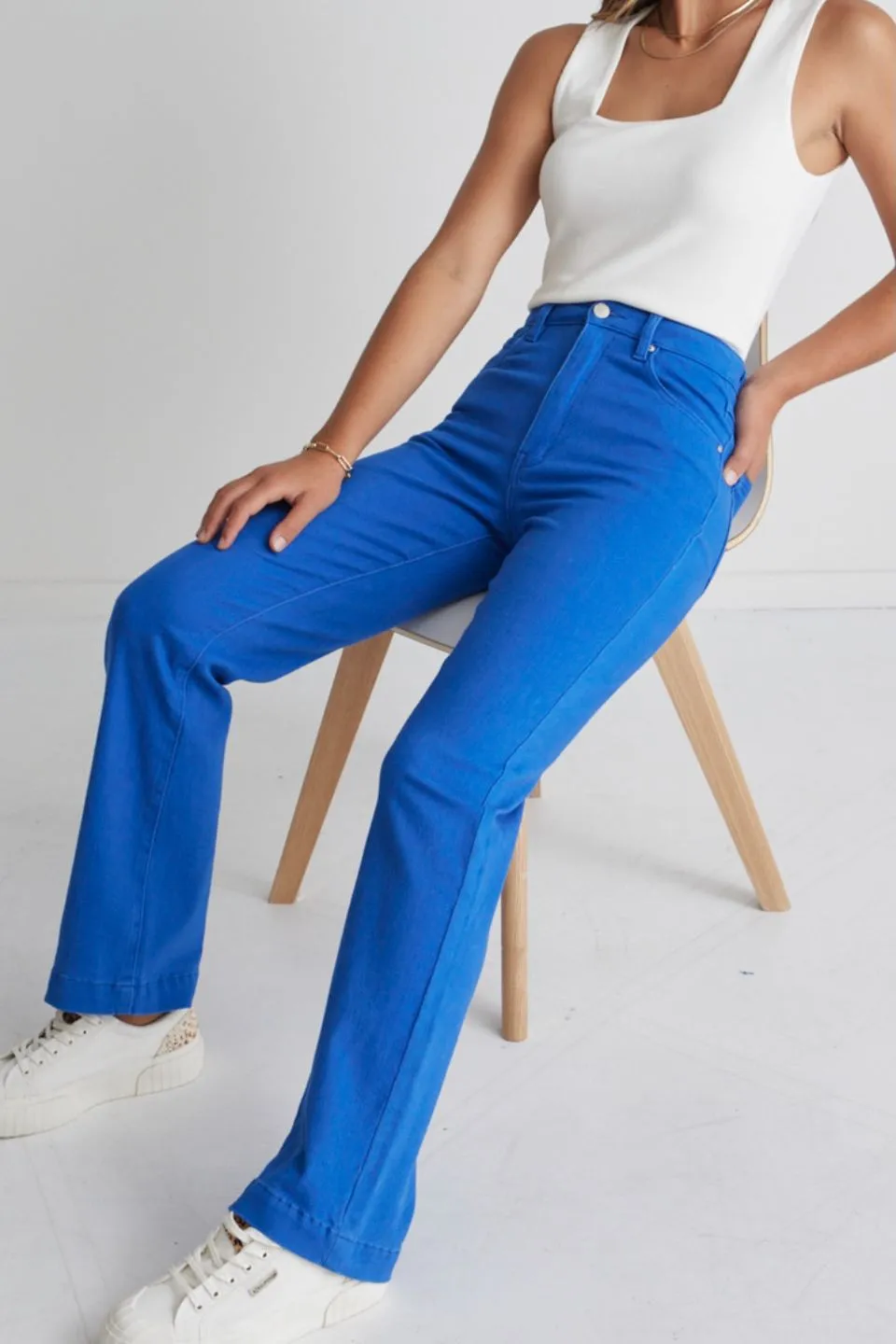 Billie Cobalt Blue Wide Leg Jeans