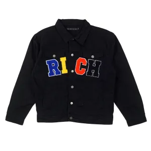 Black 'RICH' Jean Jacket