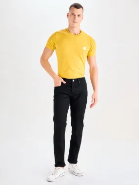 Black Straight Fit Stretch Jeans