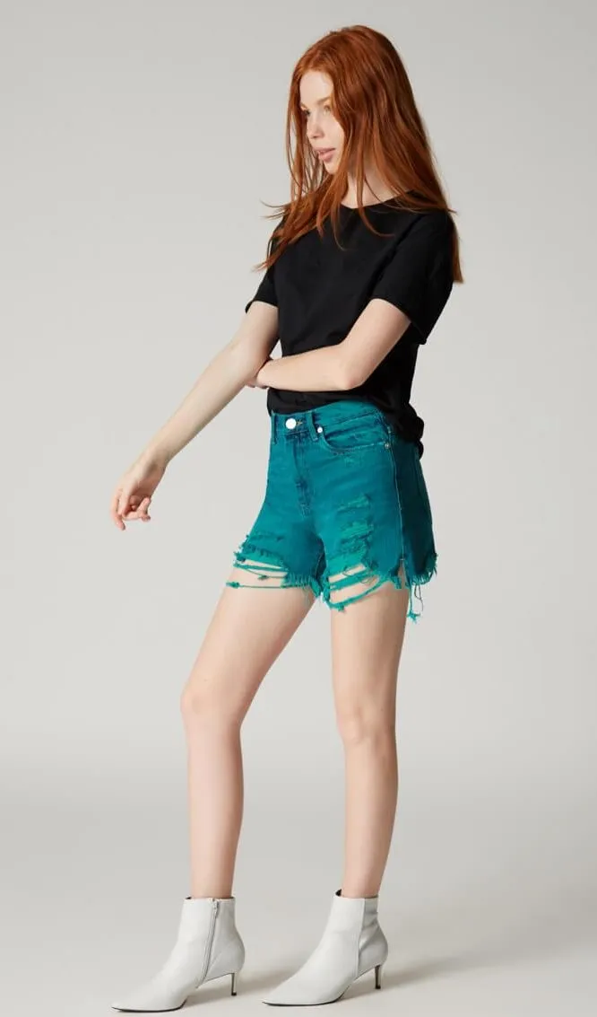 Blank NYC Turquoise High Rise Jean Shorts