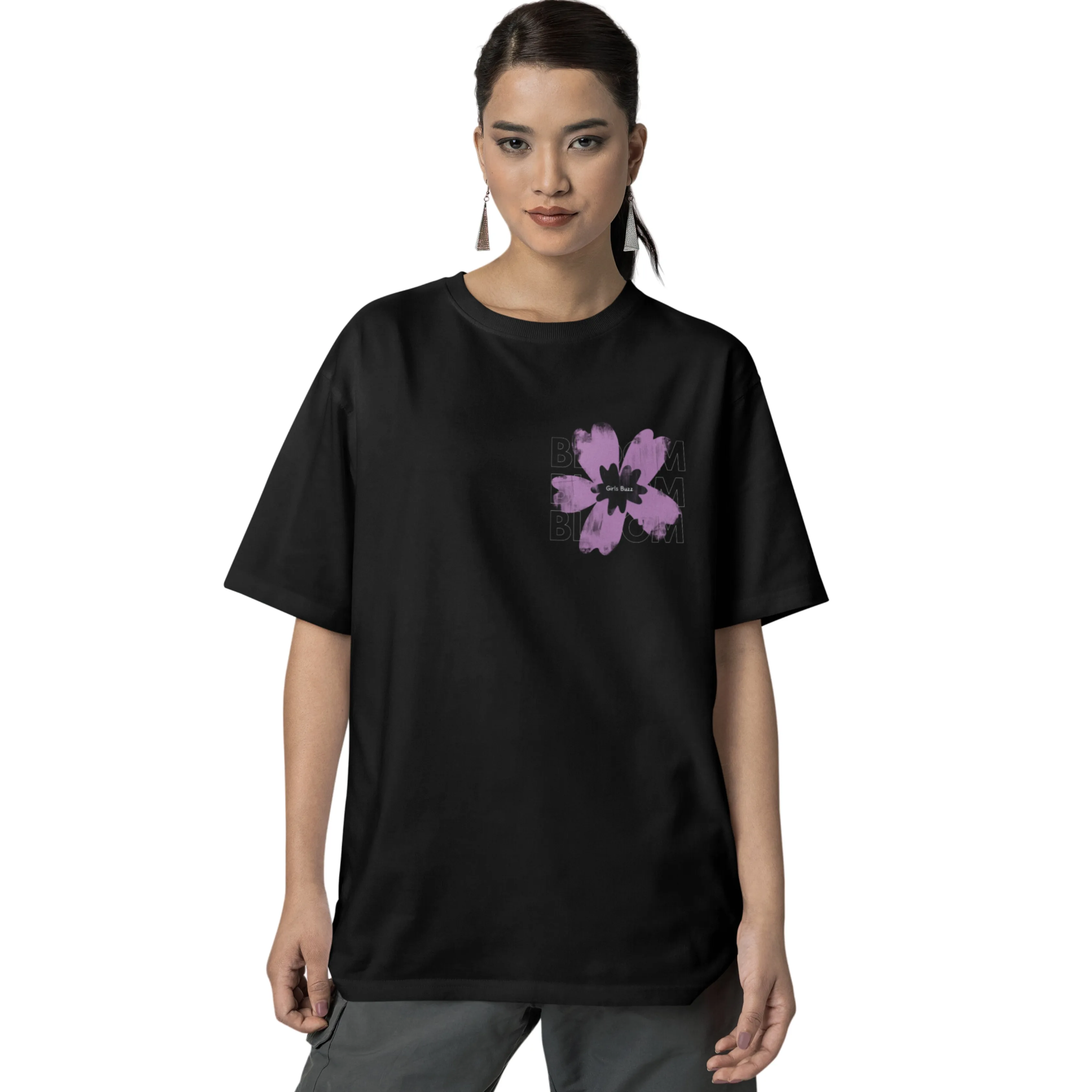 Bloom Back Printed Oversized Tee