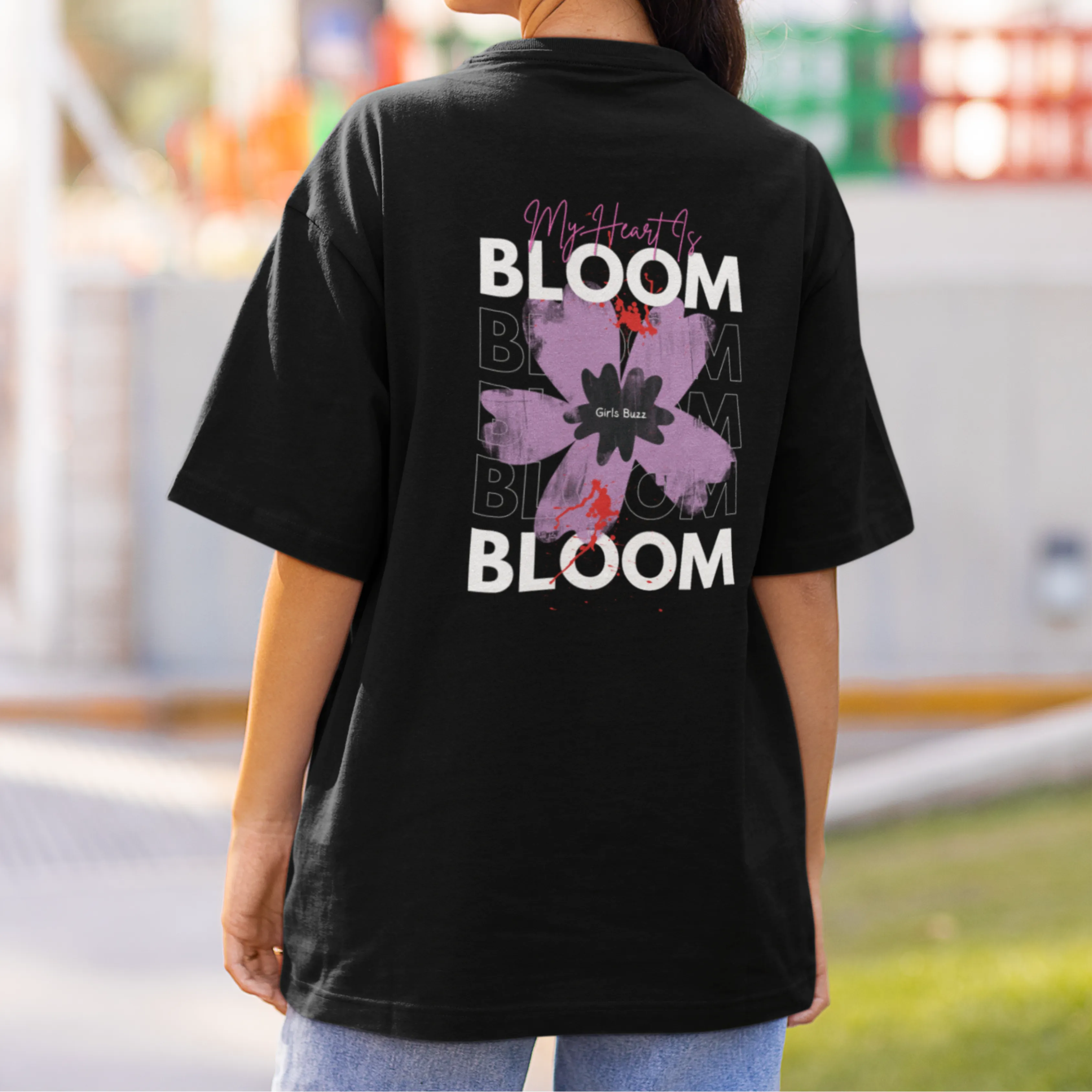 Bloom Back Printed Oversized Tee