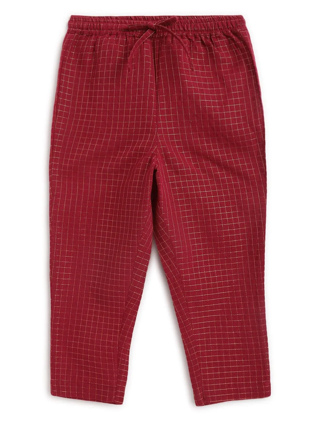 Boy Jacquard Multi 3 Pc Bundi Set - Maroon