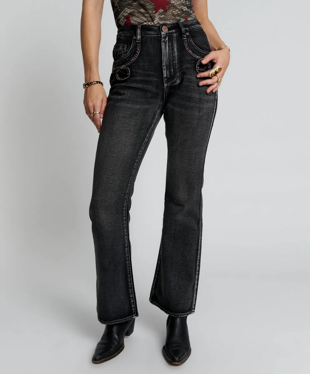 Charlie Slim High Waist Bootcut Jeans - Faded Black