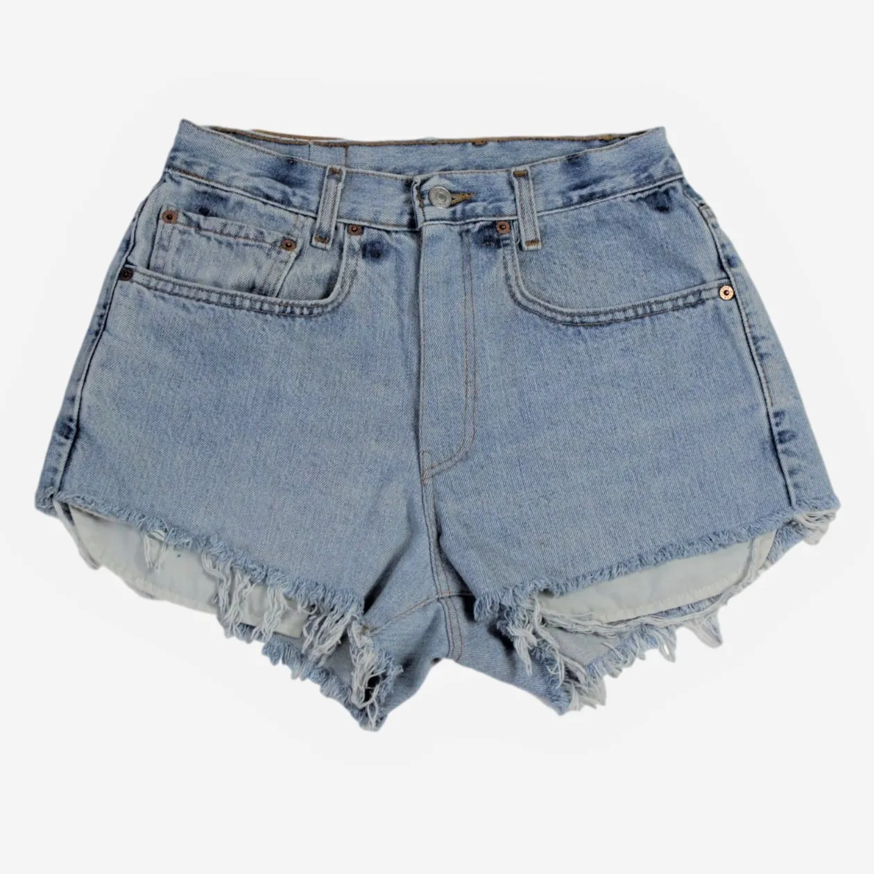 Chelsea High Rise Upcycled Denim Cut Off Shorts