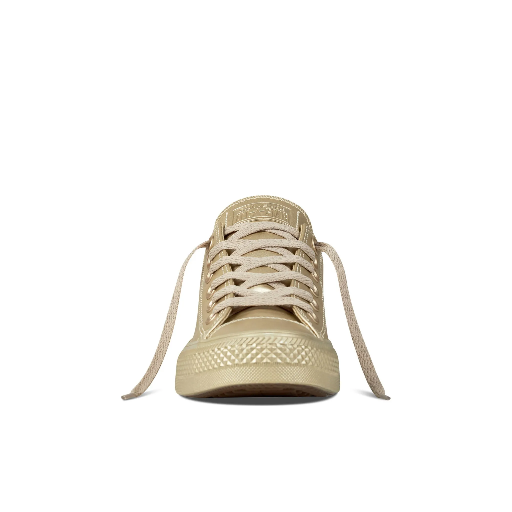 Converse Chuck Taylor All Star OX Lace-Up Gold Smooth Leather Womens Plimsolls 157664C