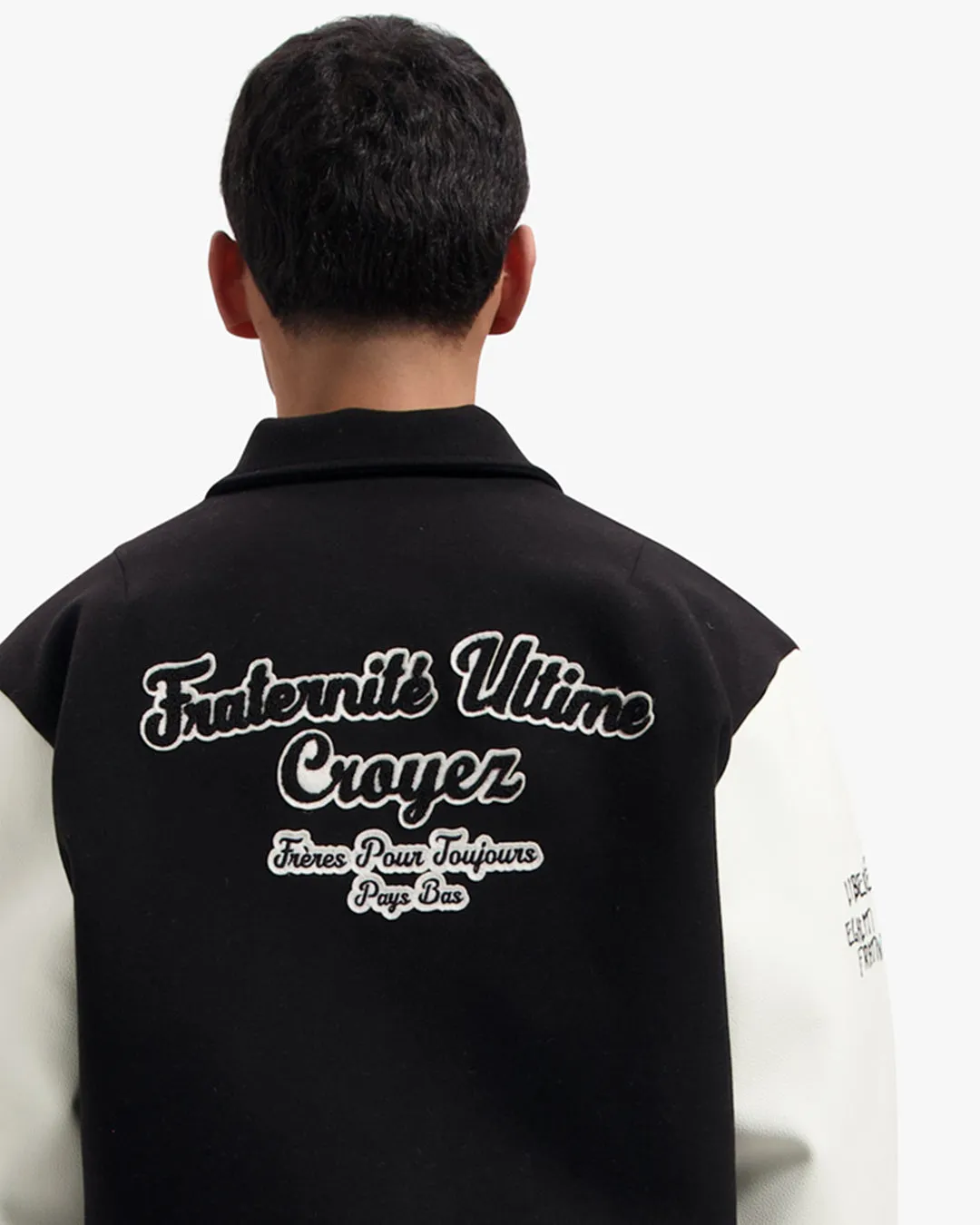 Croyez Oversized Varsity Jacket | Black/White