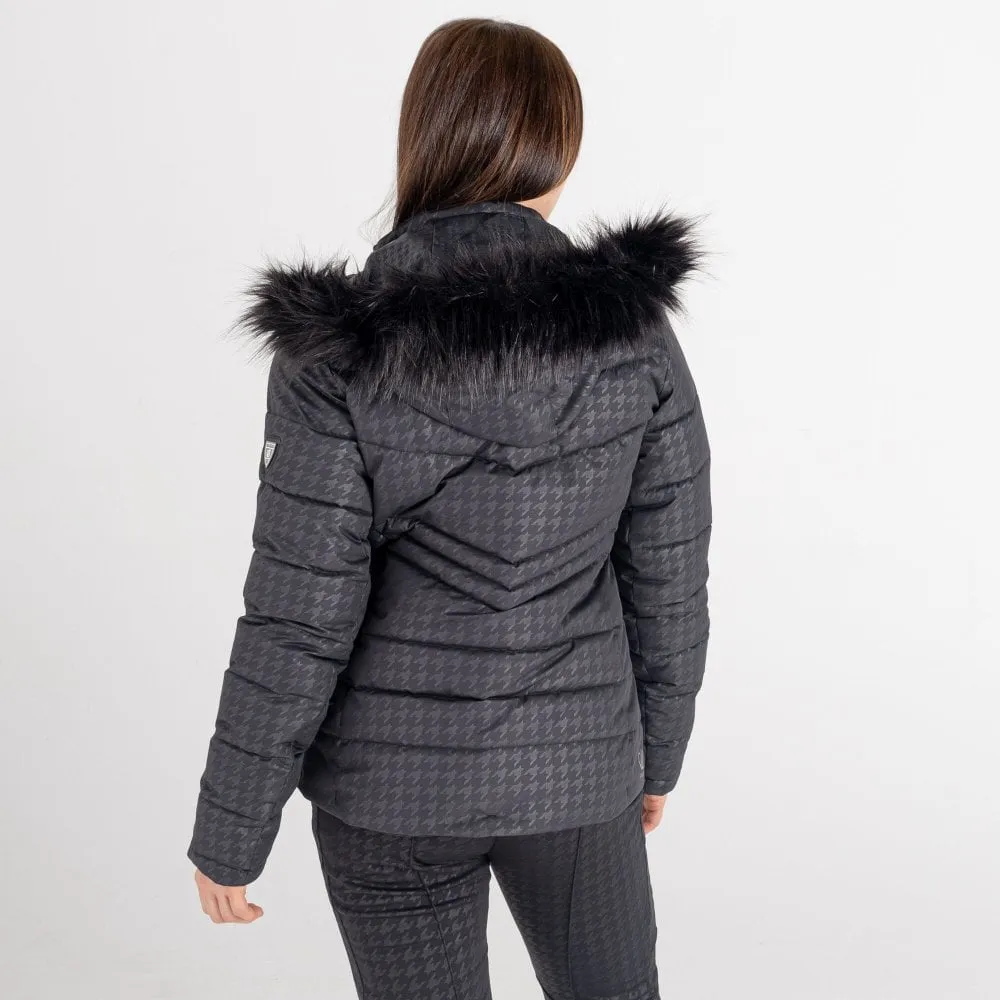 DARE2B Womens Glamorize II Ski Jacket: Black Dogtooth Print