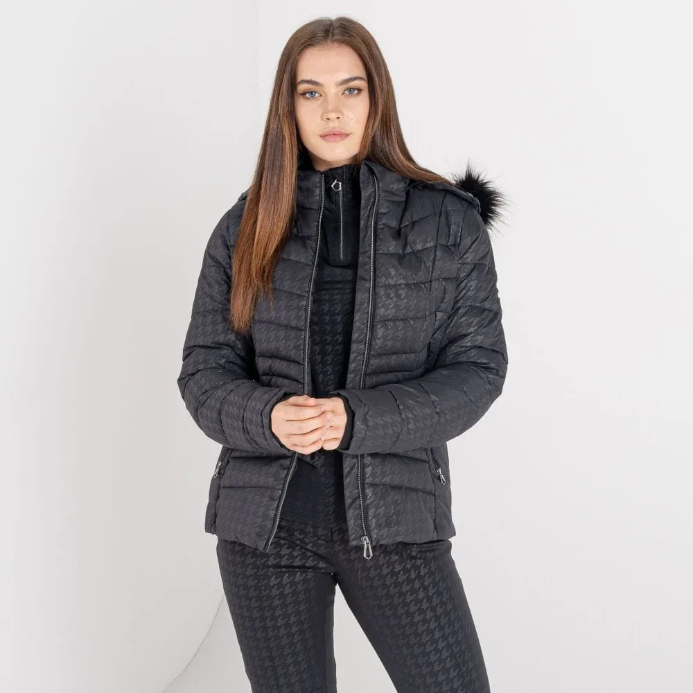 DARE2B Womens Glamorize II Ski Jacket: Black Dogtooth Print