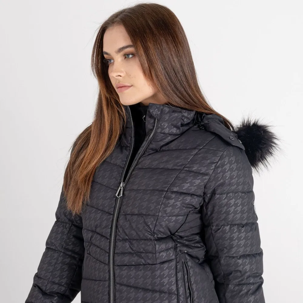 DARE2B Womens Glamorize II Ski Jacket: Black Dogtooth Print