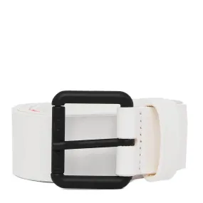 Diesel B-Line Fluo Leather Belt - White