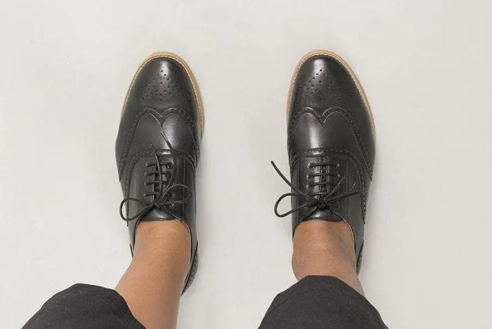 'Elena' Women's Vegan Oxfords by Ahimsa - Black