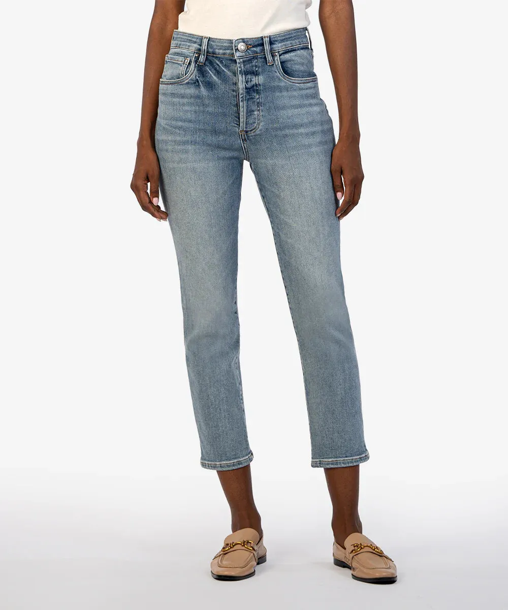 Elizabeth High Rise Crop Straight Leg Jean in supported by KUT Denim