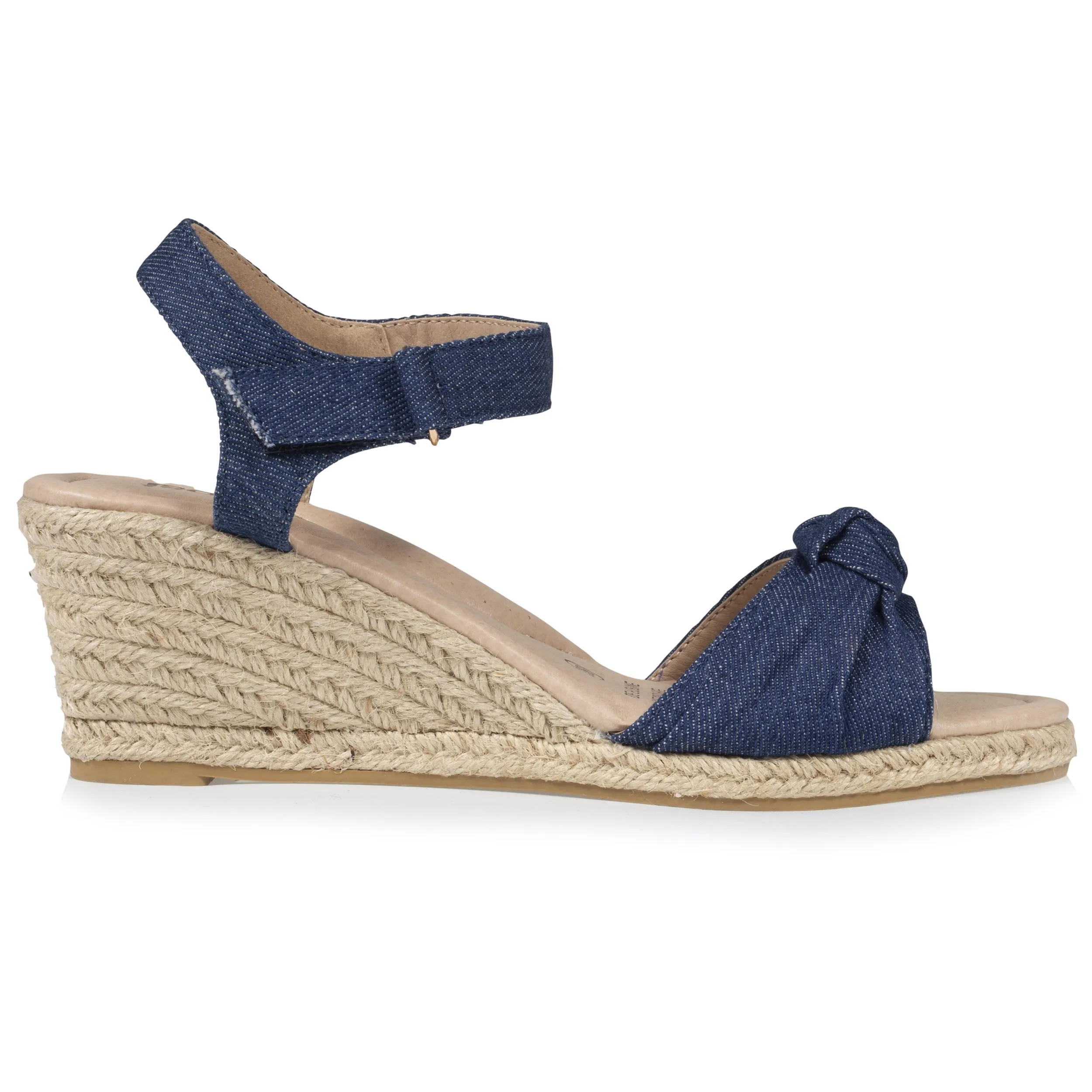 Espadrilles Femme nud talon Bleu