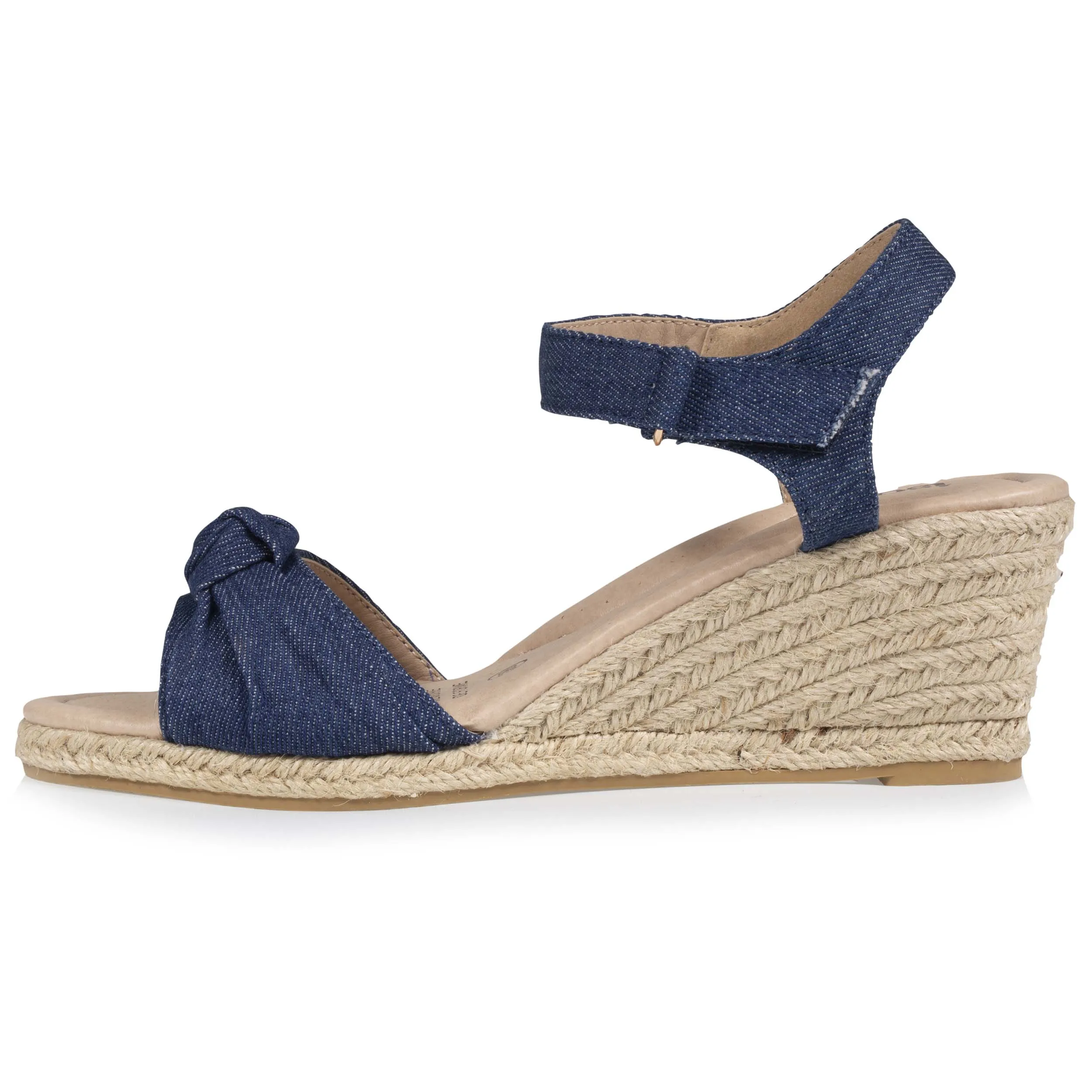 Espadrilles Femme nud talon Bleu