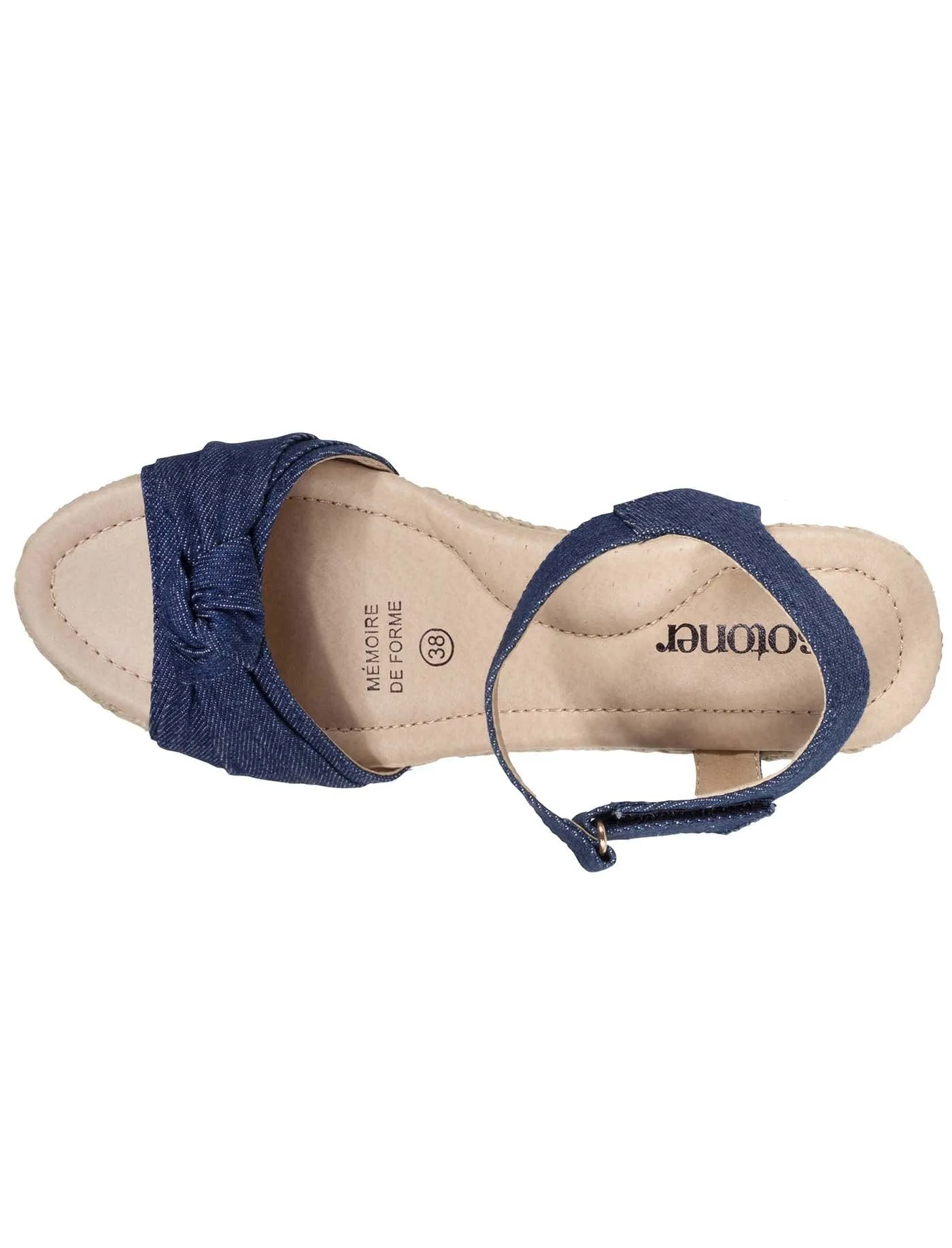 Espadrilles Femme nud talon Bleu