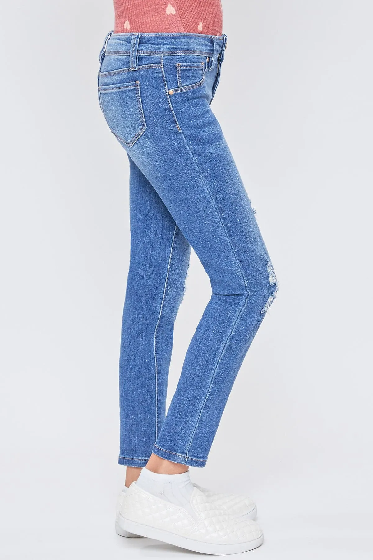 Girls Mid-Rise Essential Skinny Jeans W/Faux Front Pkt