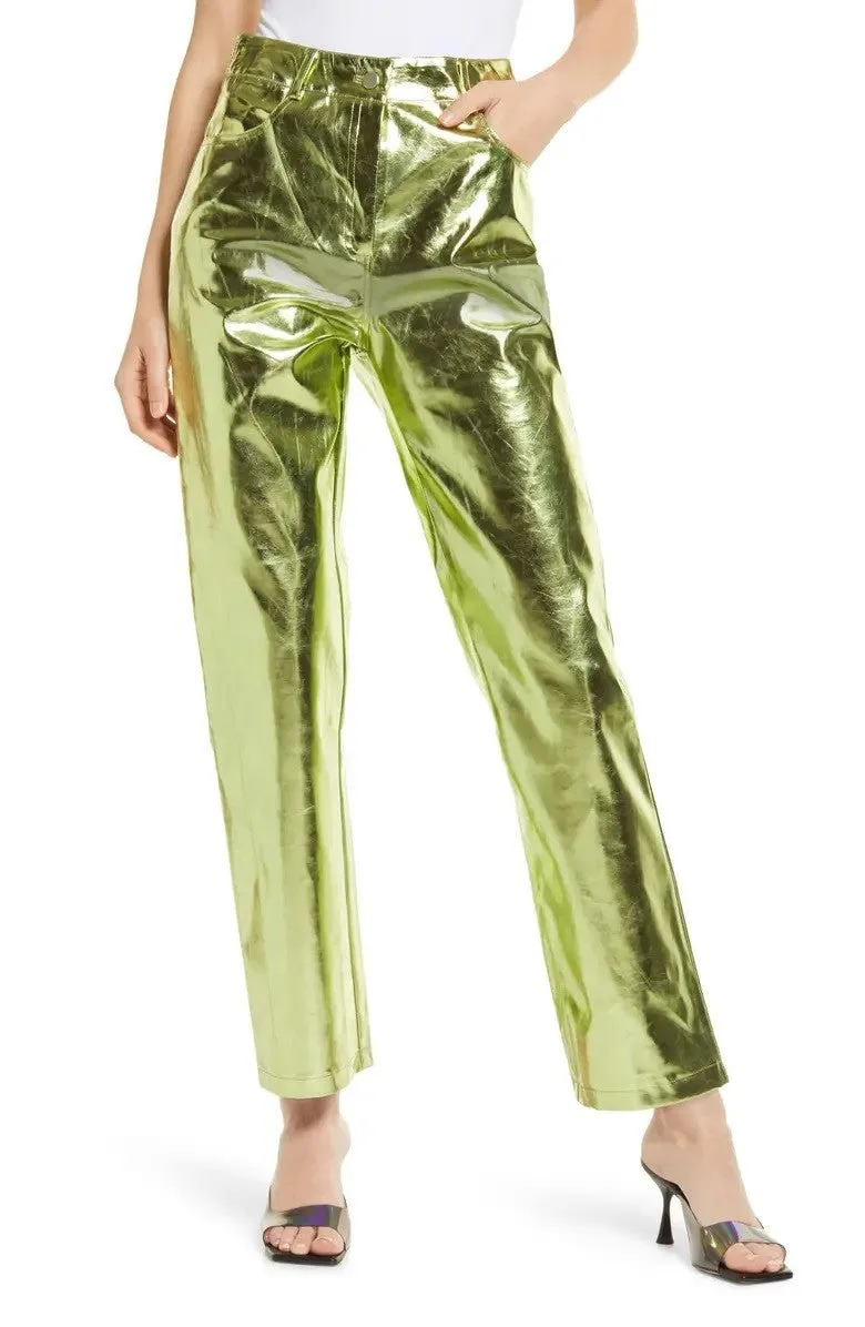 GREEN METALLIC TROUSER