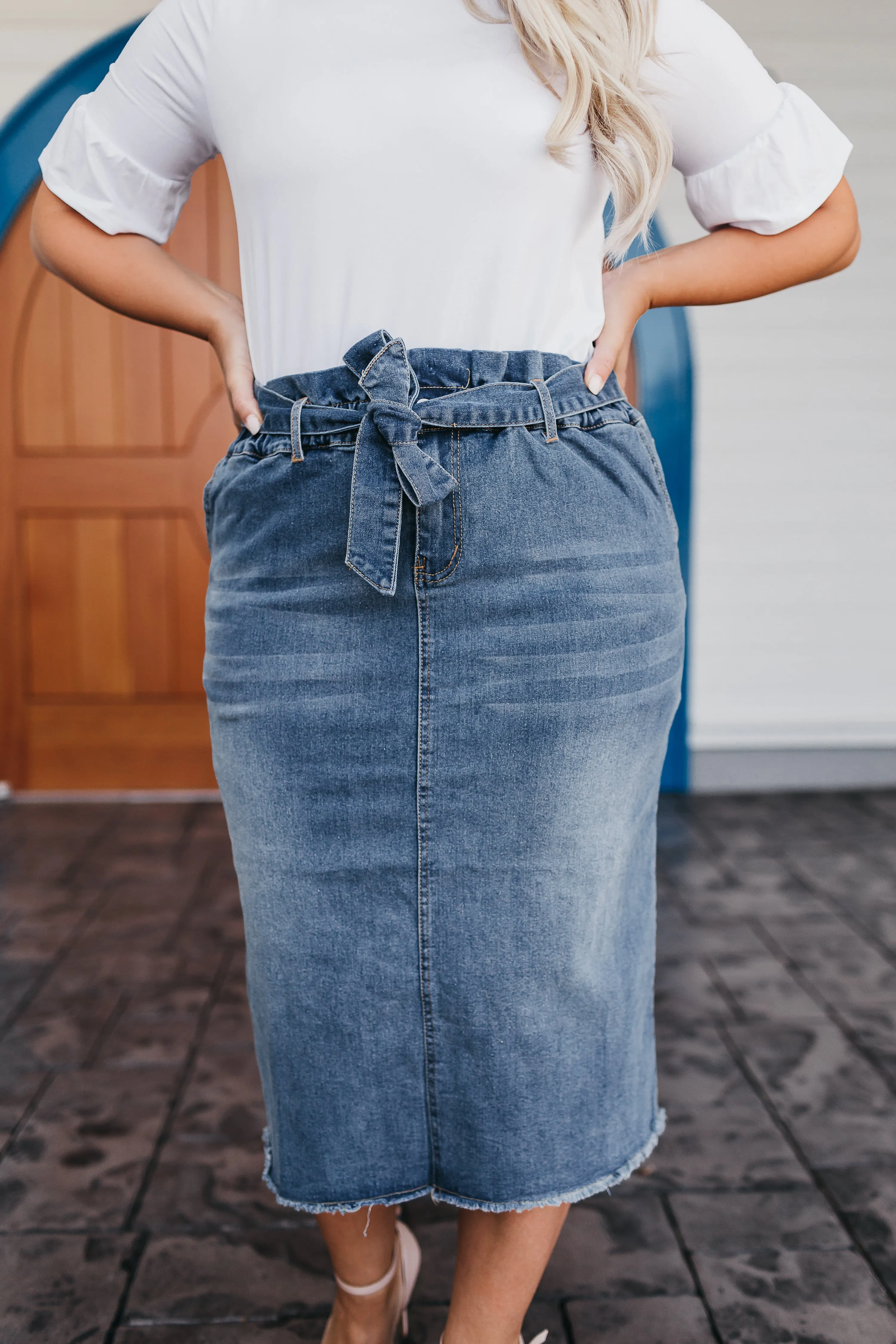 High Waist Stylish Denim Skirt