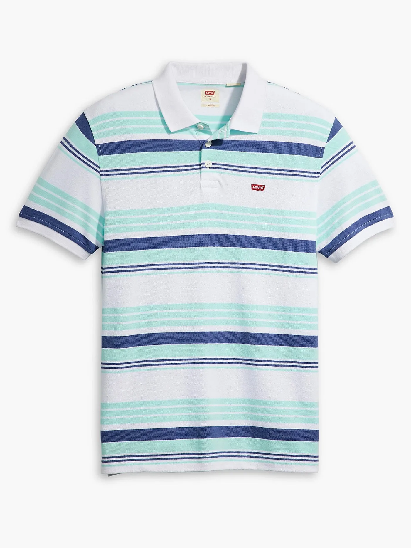 Housemark Salt Water Stripe Bright White Polo