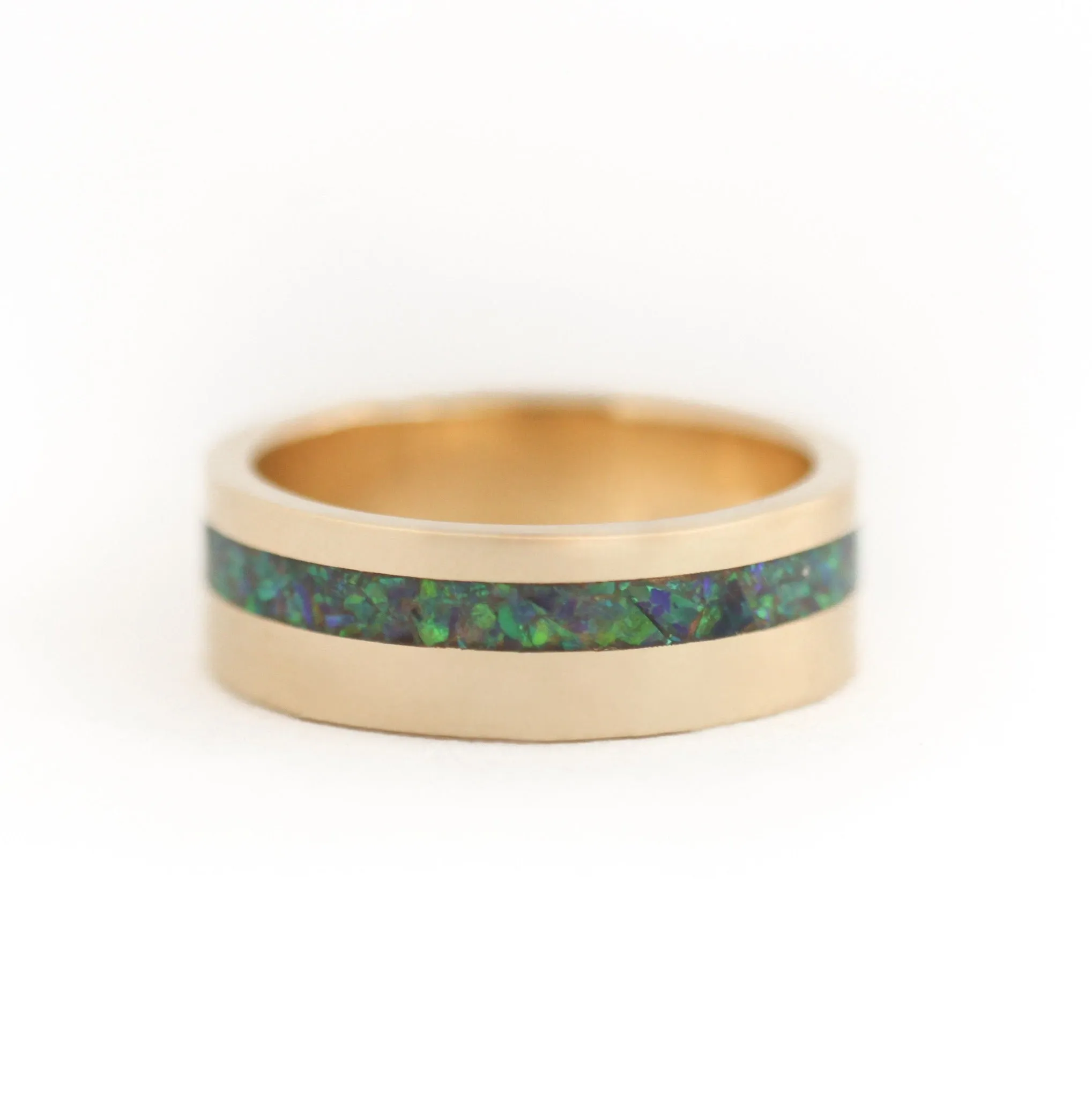 Jean Mens Band With Opal Inlay