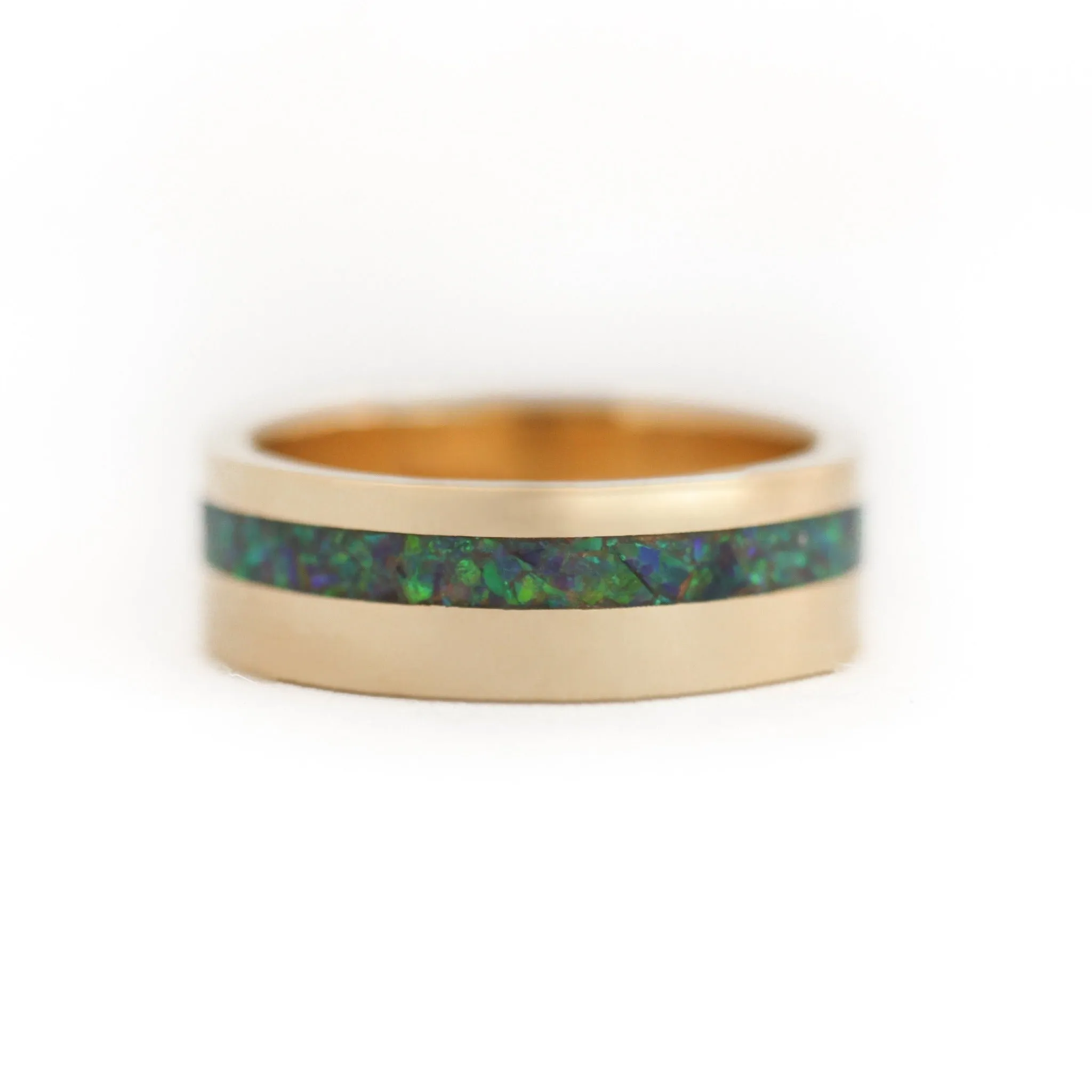 Jean Mens Band With Opal Inlay