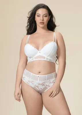 JEAN Plus Underwired White Lace Long Bra