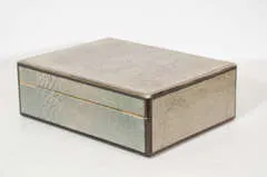 Jean Puiforcat French Art Deco Humidor in Shagreen and Silver