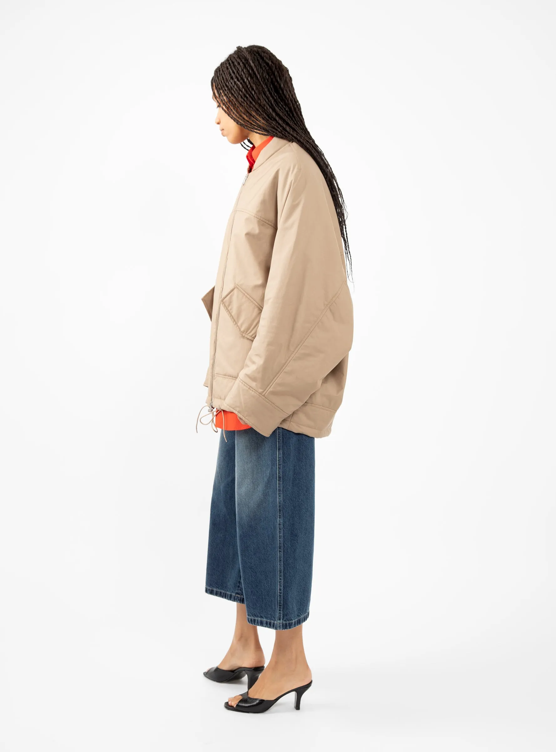 Jemi Oversized Bomber Jacket Sand