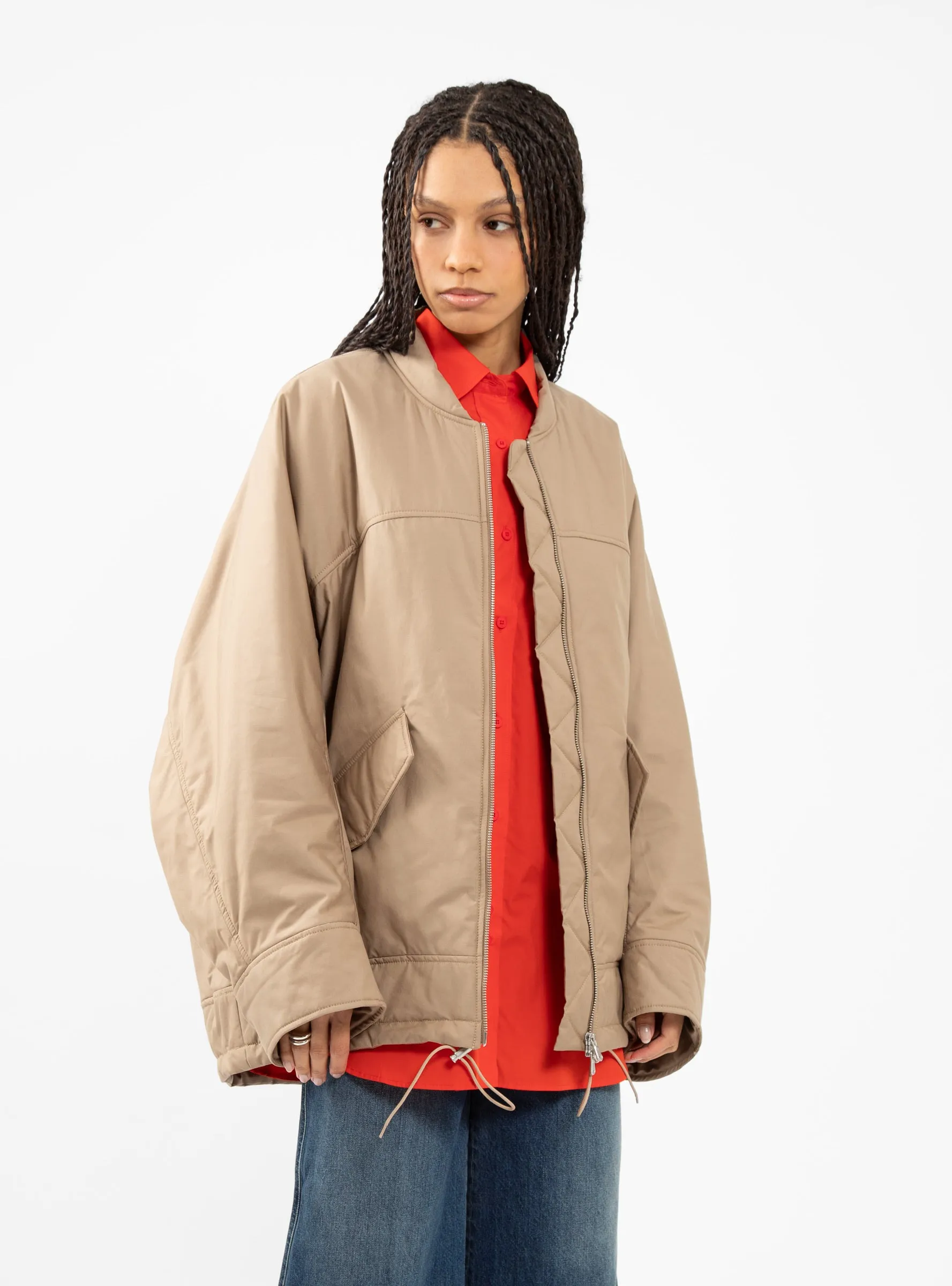 Jemi Oversized Bomber Jacket Sand