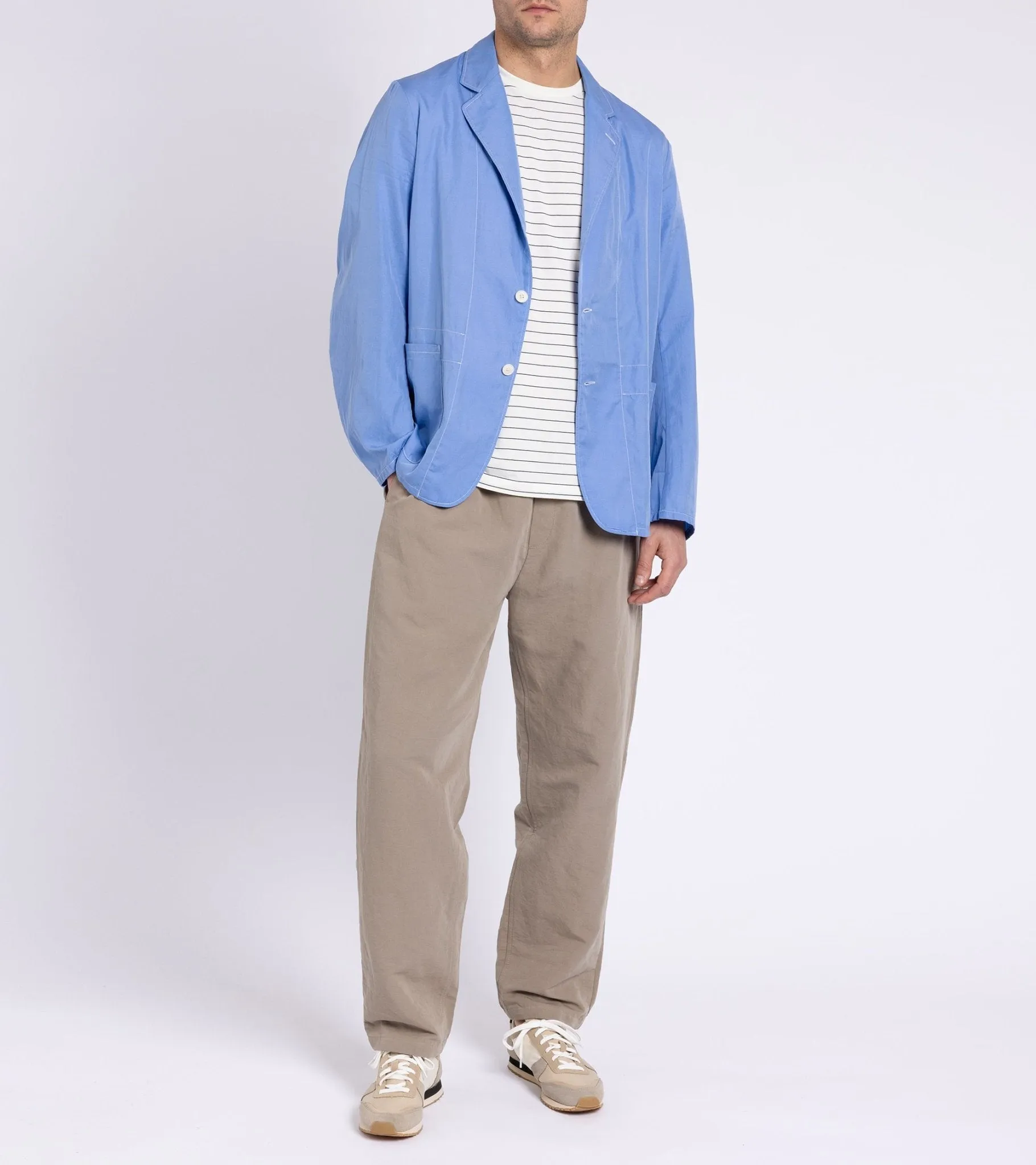 Kaptain Sunshine Cotton Silk Easy Jacket: Blue