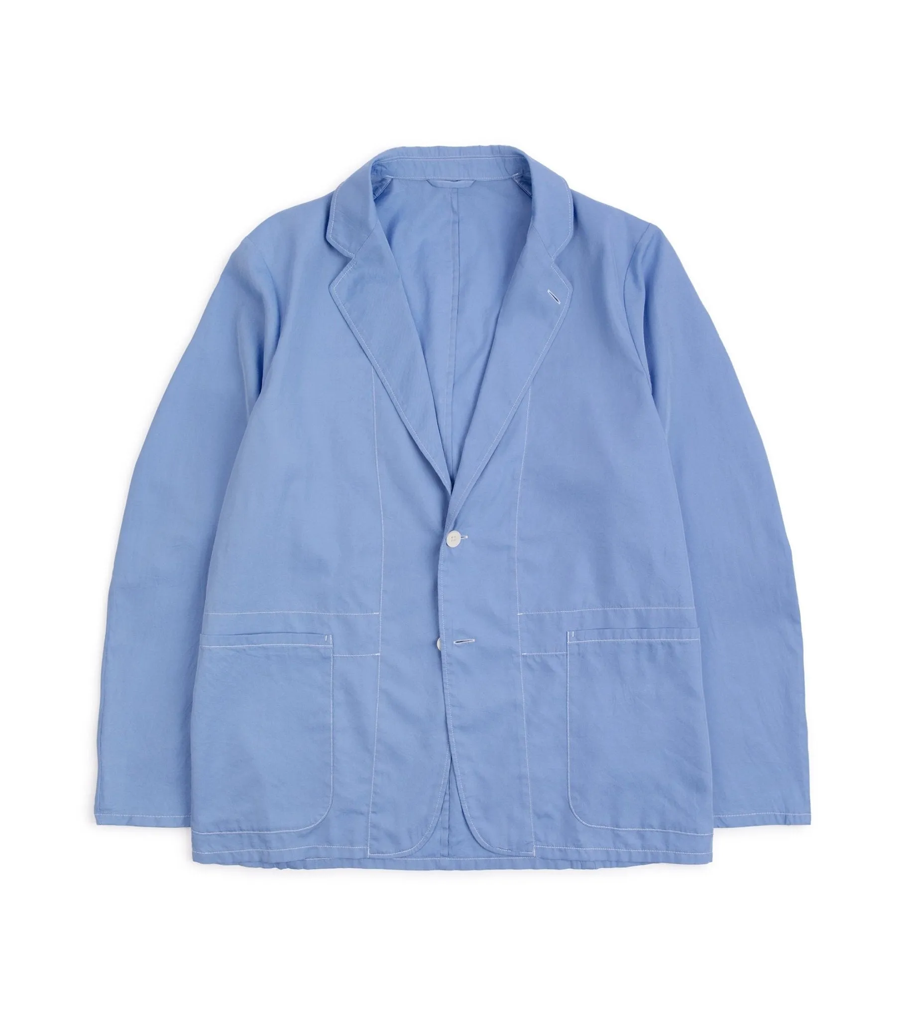 Kaptain Sunshine Cotton Silk Easy Jacket: Blue