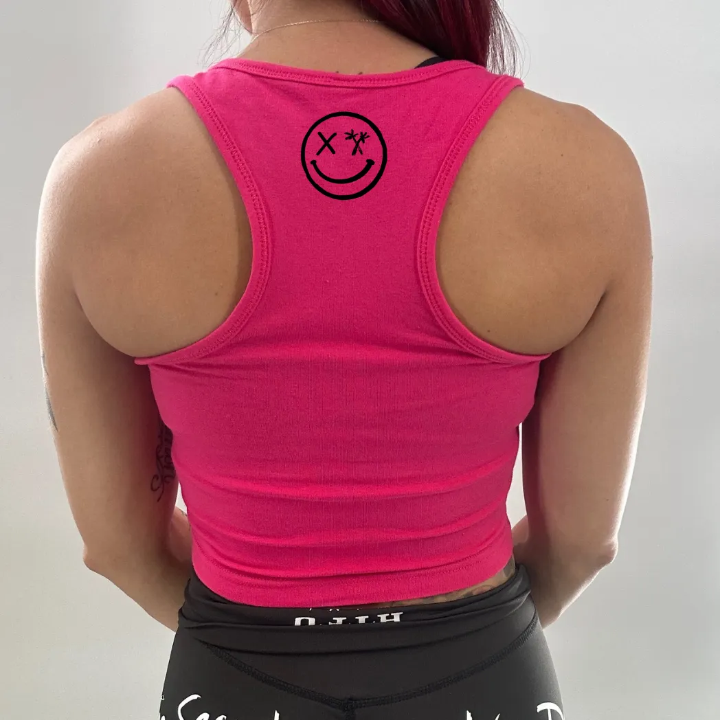 Ladies "NEVERMIND" Racerback Crop Tank