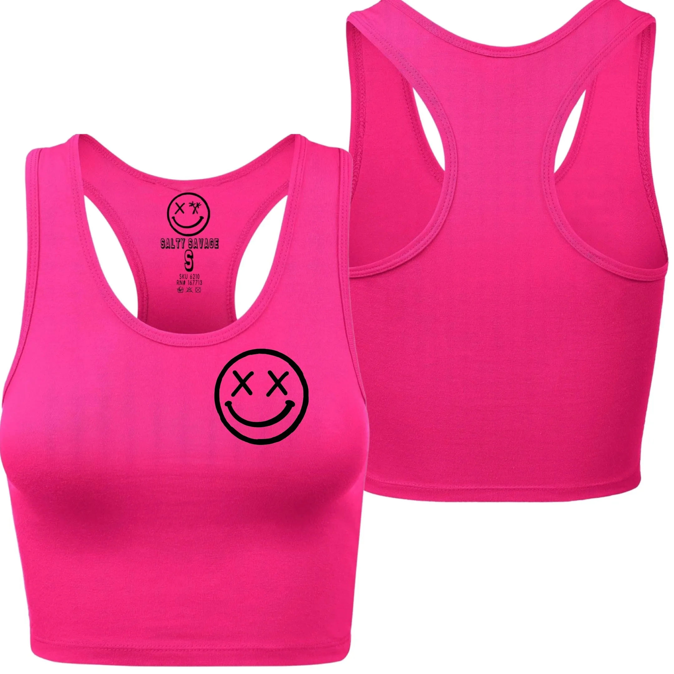 Ladies "OG Smile" Racerback Crop Tank | Basic