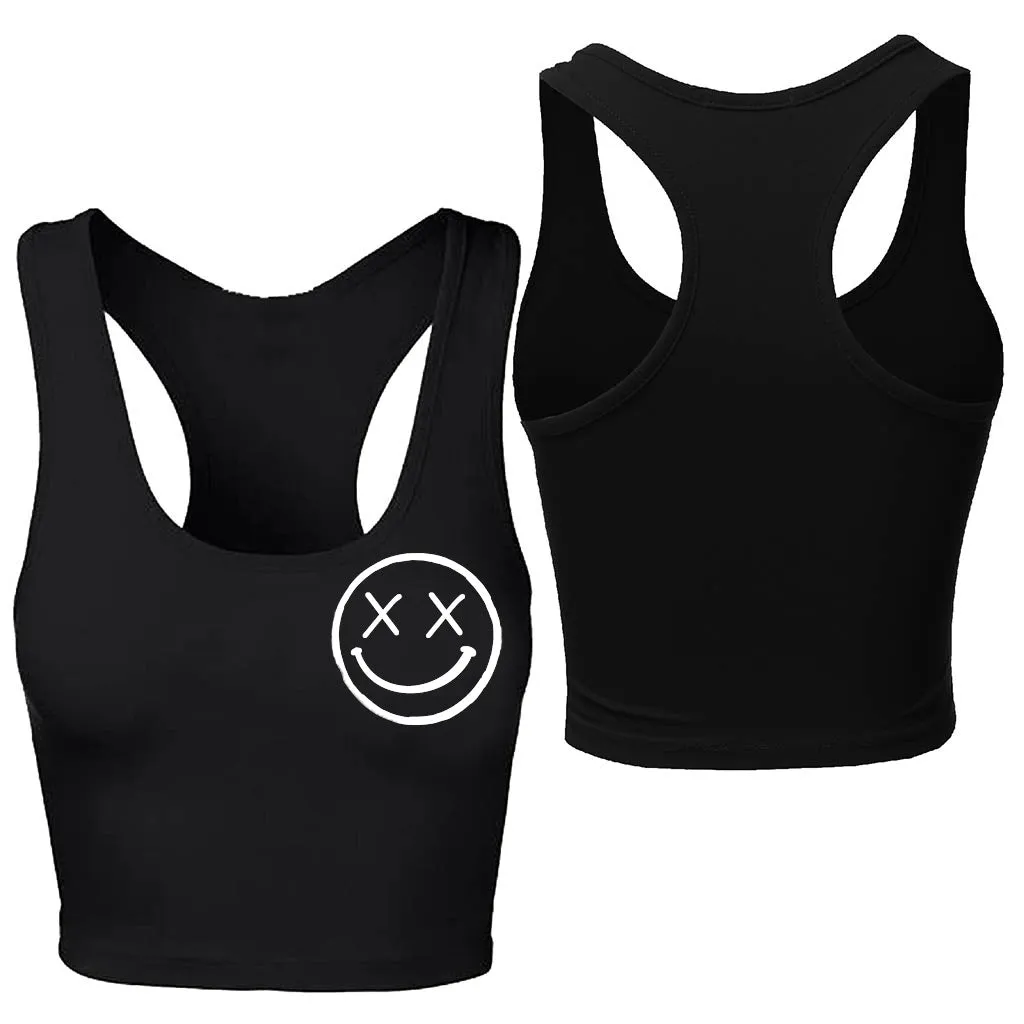 Ladies "OG Smile" Racerback Crop Tank | Basic