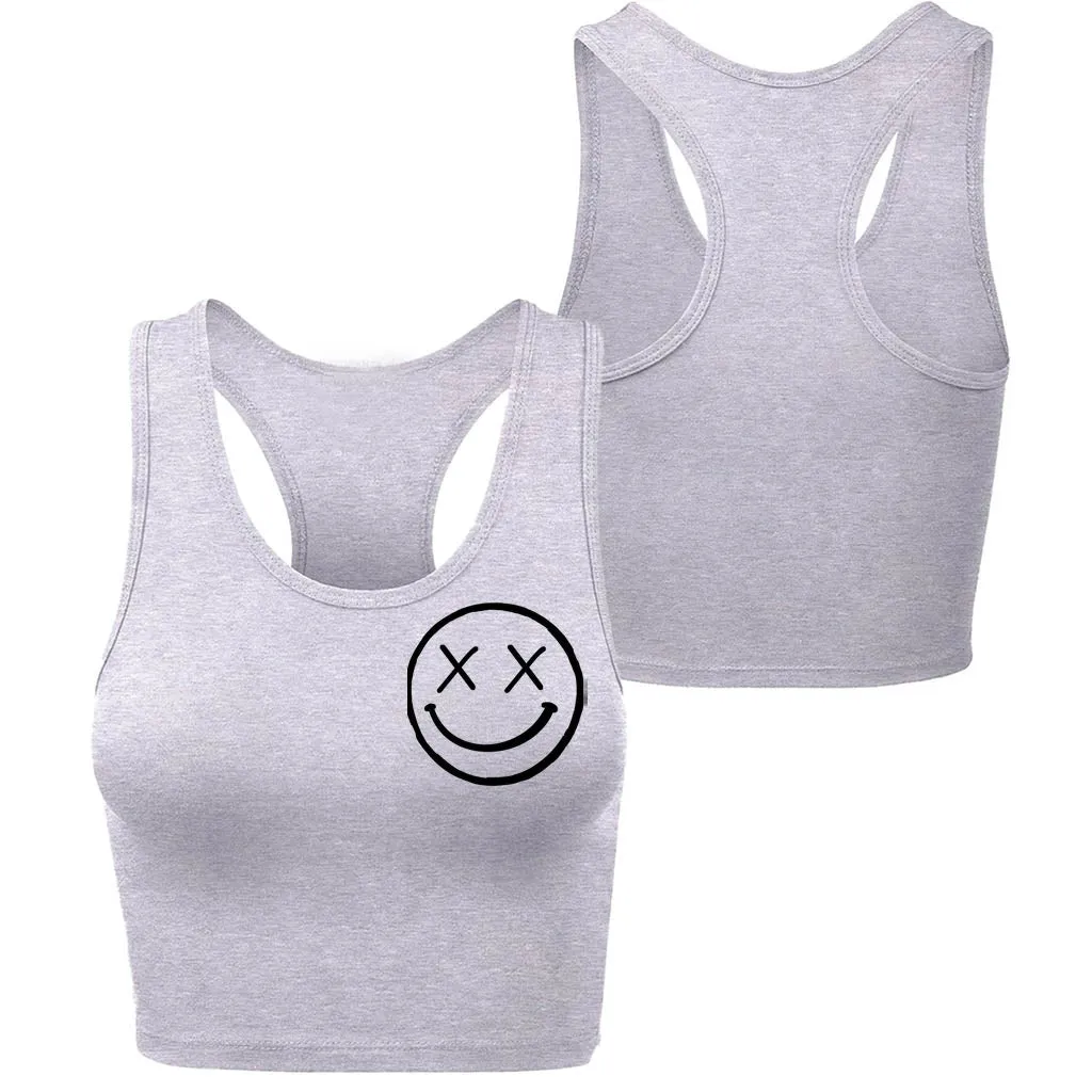 Ladies "OG Smile" Racerback Crop Tank | Basic