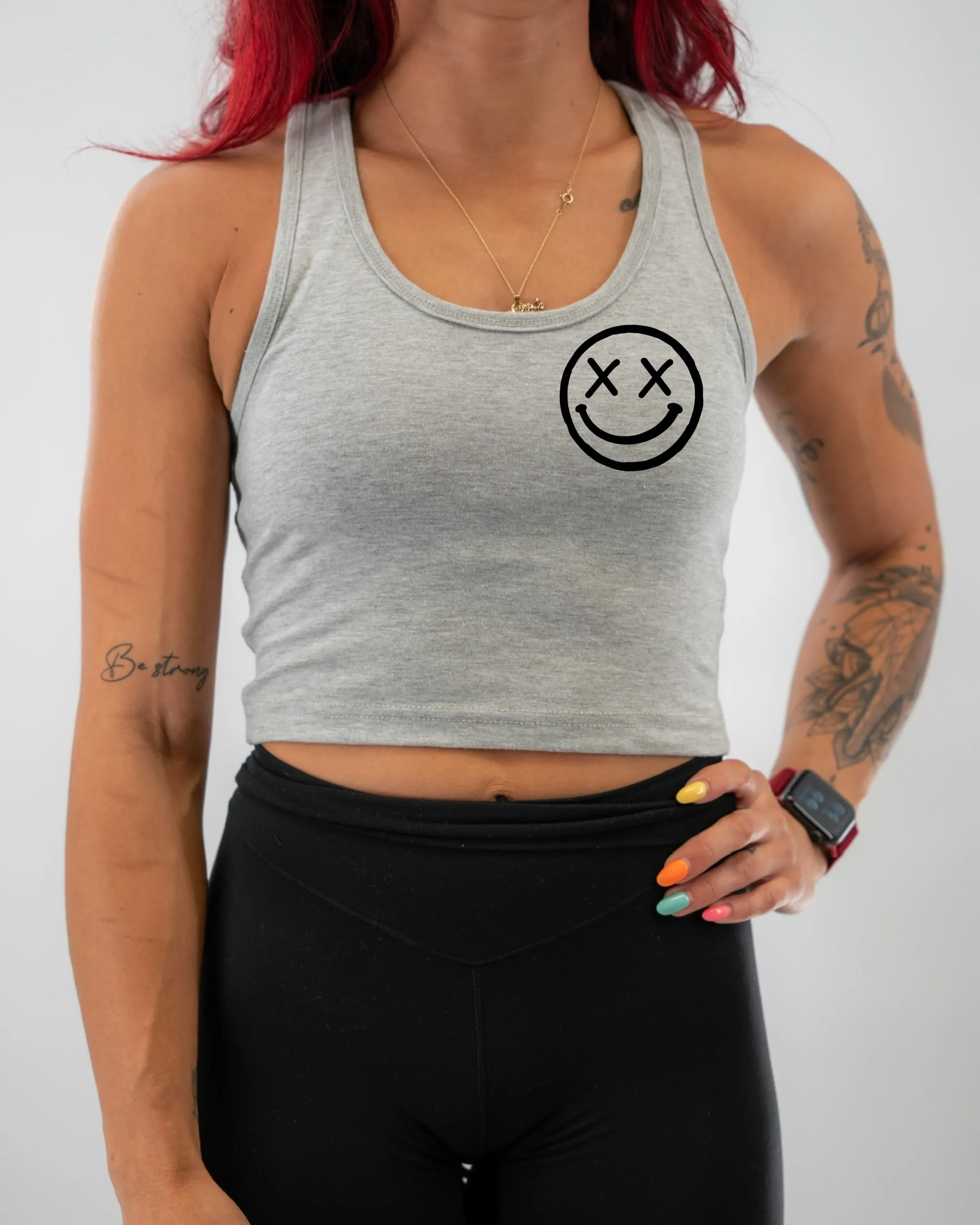 Ladies "OG Smile" Racerback Crop Tank | Basic