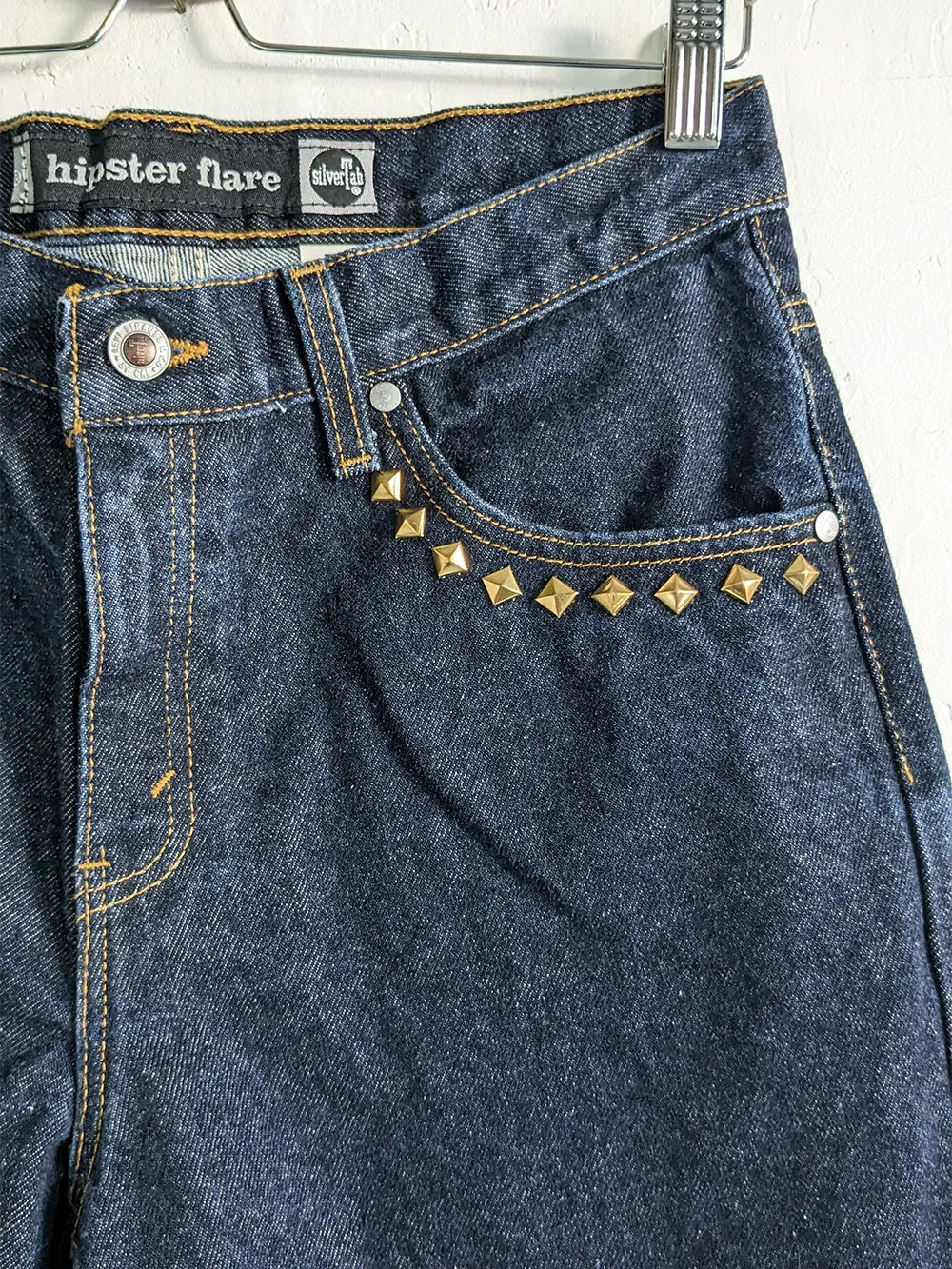 Levis Silver Tab Bedazzled Dark Wash Flare Jeans