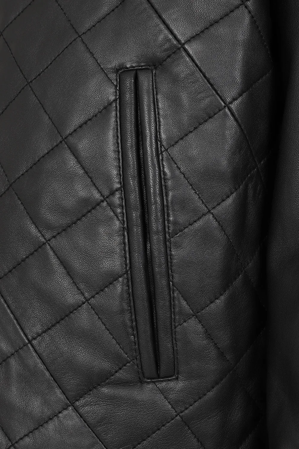 Men's Leather Black Quilted Jacket - A Fusion of Style & Comfort - 'KEN'