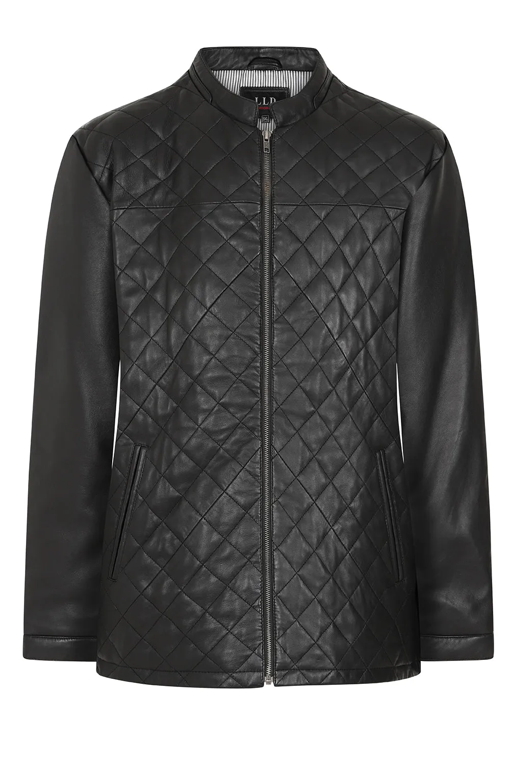 Men's Leather Black Quilted Jacket - A Fusion of Style & Comfort - 'KEN'