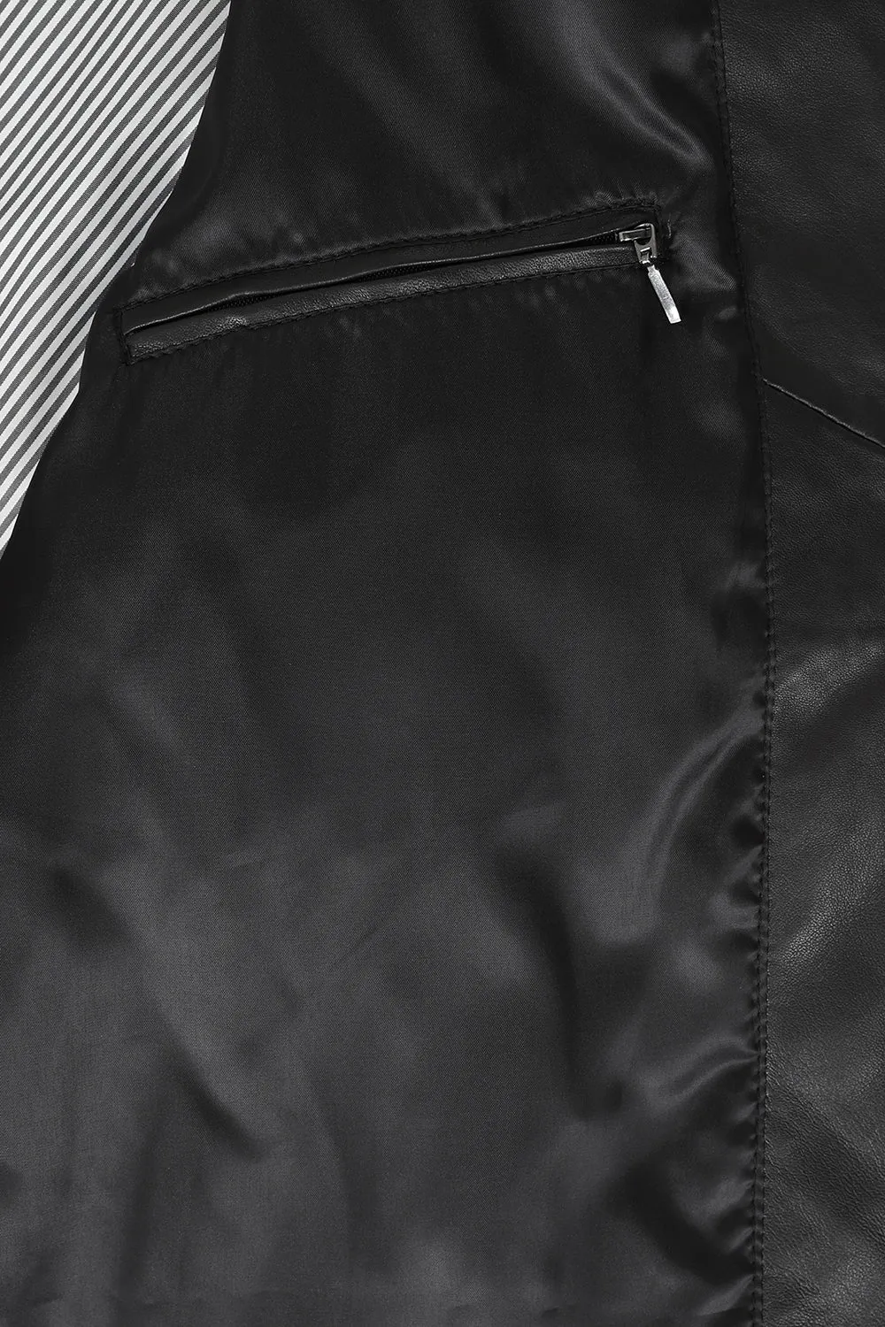 Men's Leather Black Quilted Jacket - A Fusion of Style & Comfort - 'KEN'