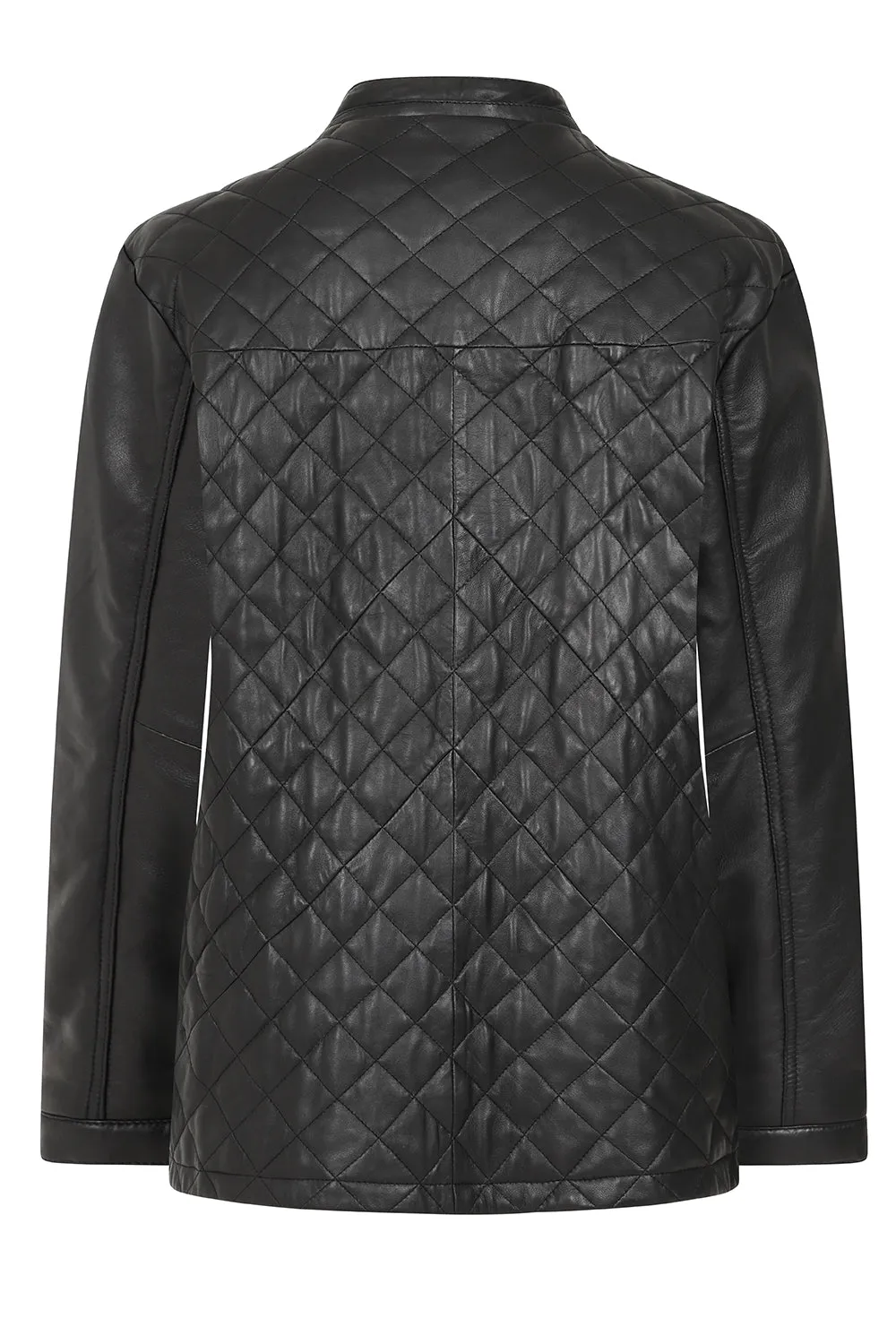 Men's Leather Black Quilted Jacket - A Fusion of Style & Comfort - 'KEN'