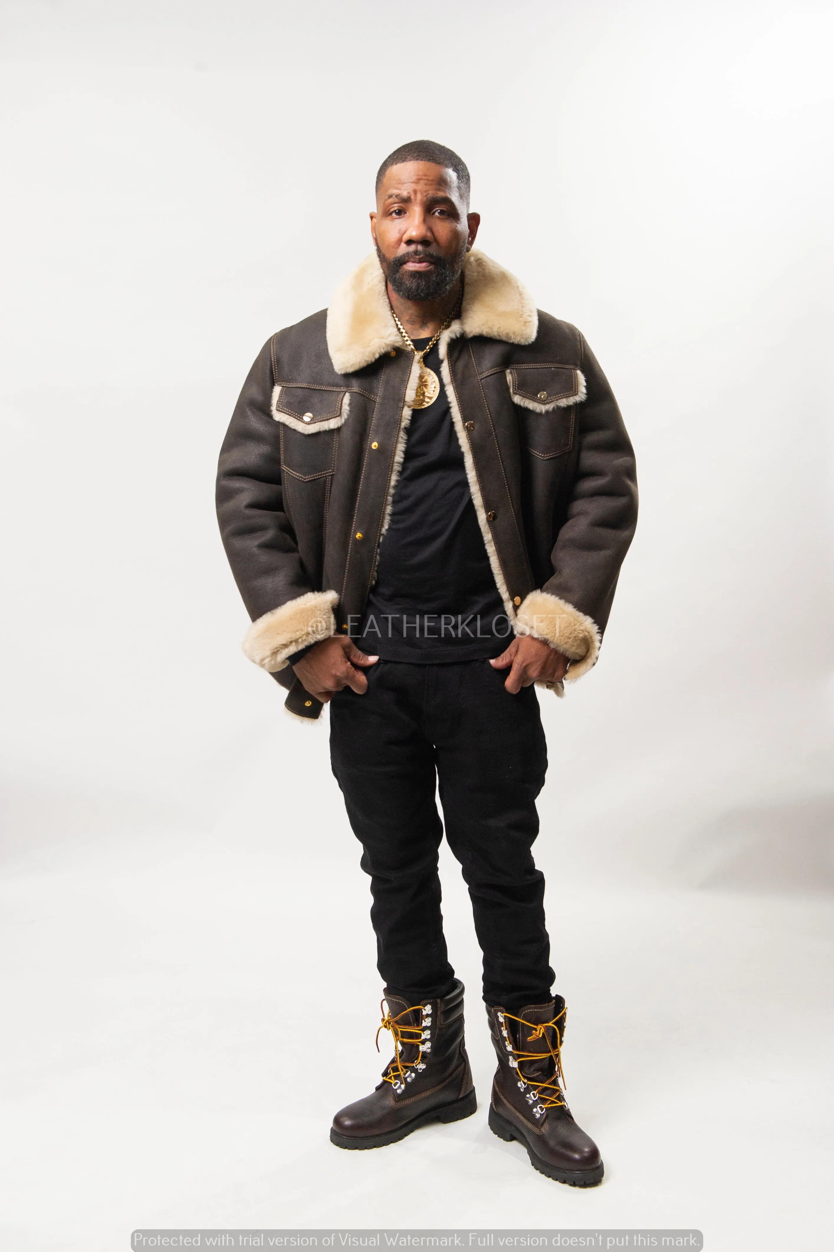 Men's Troy Shearling Jacket [Brown]